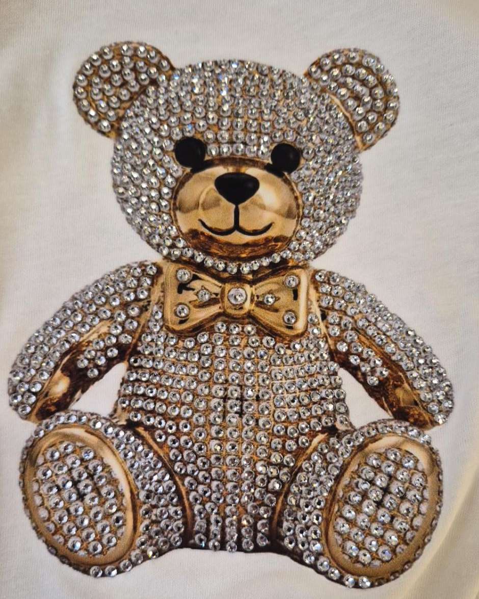 T-shirt in cotone con orsetto gioiello - VICOLO