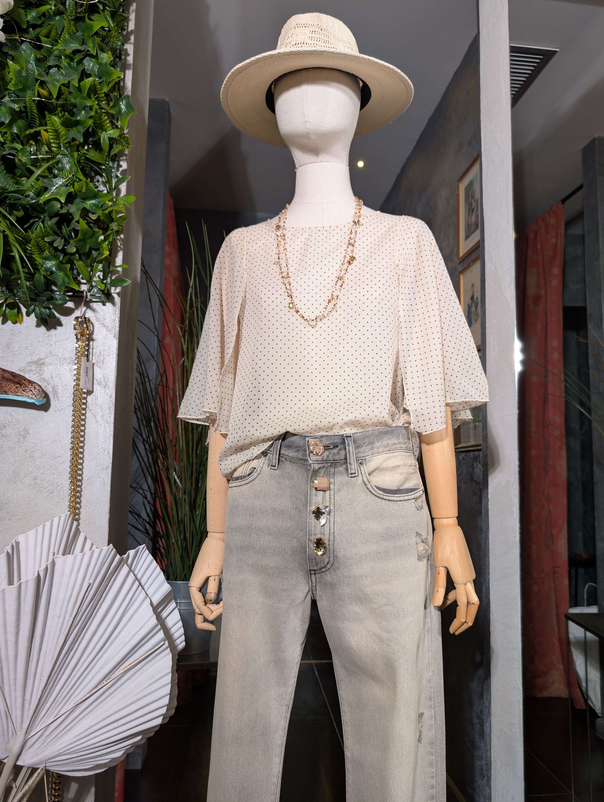 Blusa in voile di lyocell a micropois. - SHE_FLORENCE_LAB