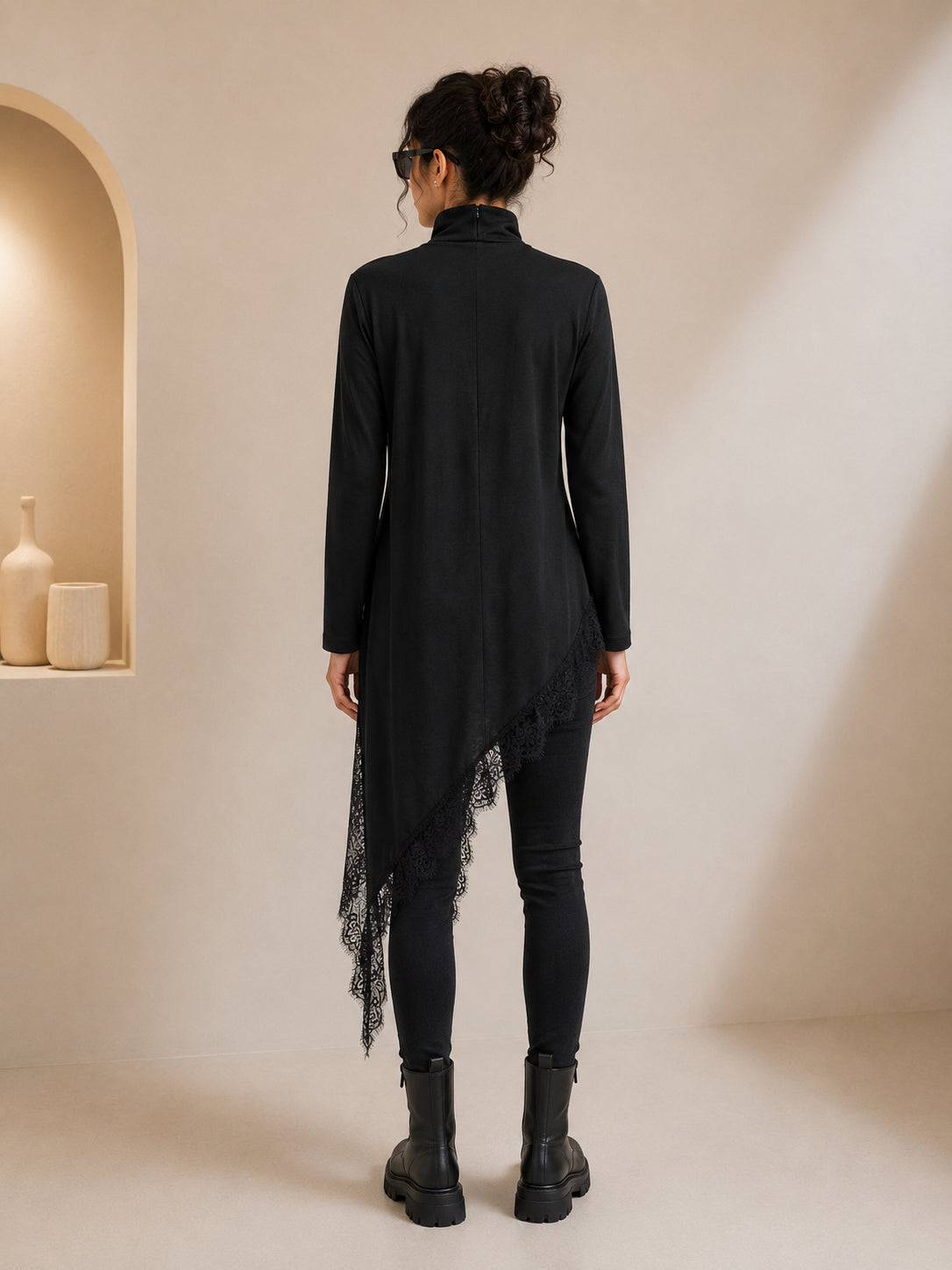 Maglia in jersey con punte e pizzo - Sandro Ferrone