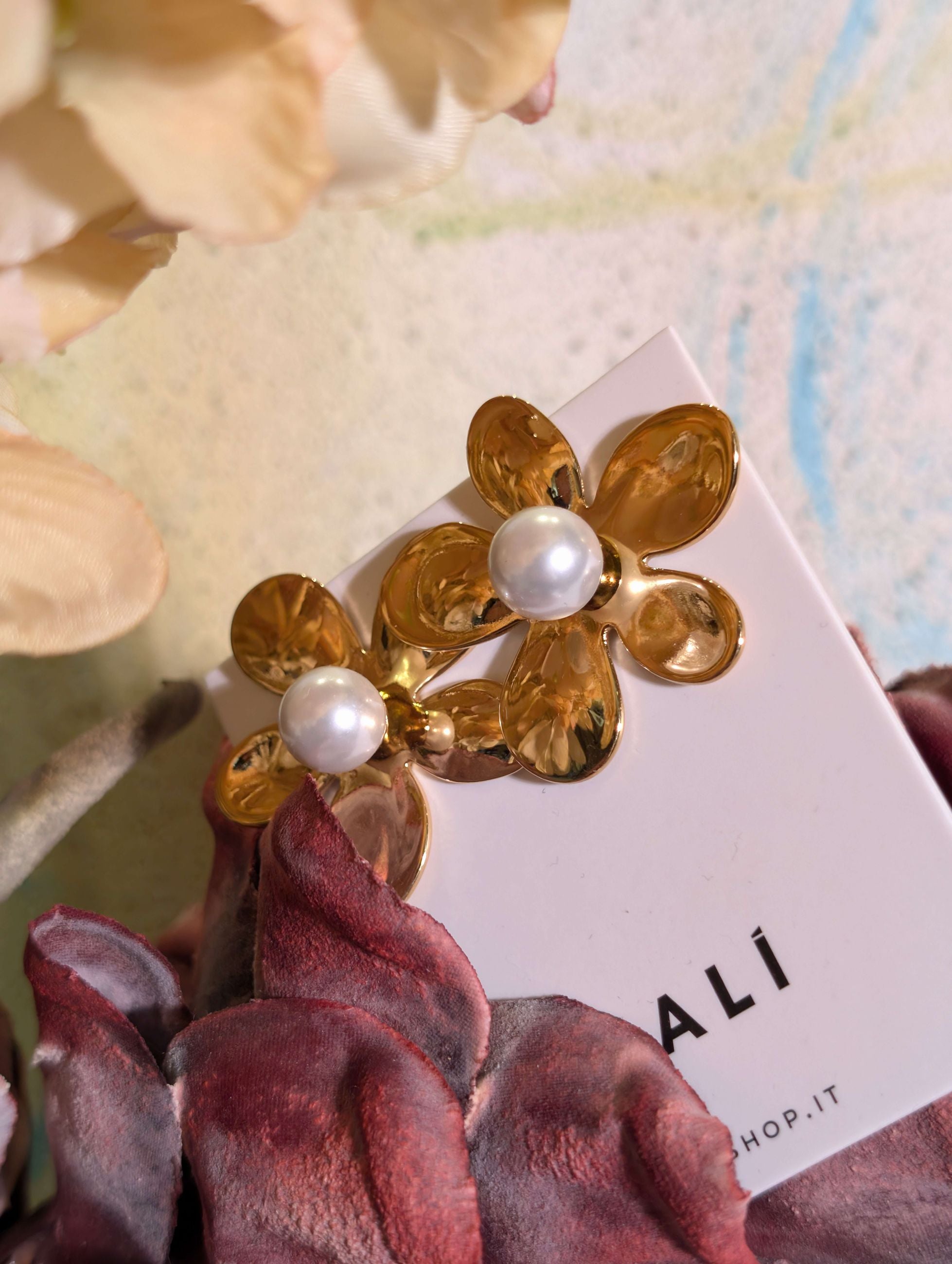 ORECCHINI BLOSSOM CON PERLA ACC.INOS. ORO - NALI'