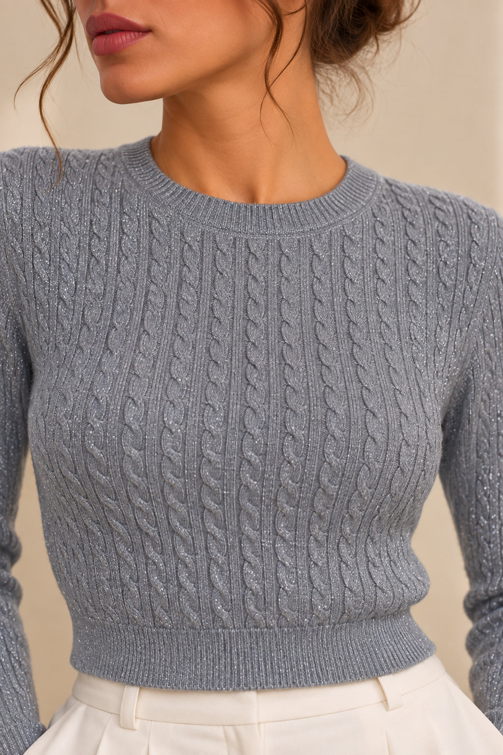 Maglia cropped a treccine con lurex - Sandro Ferrone
