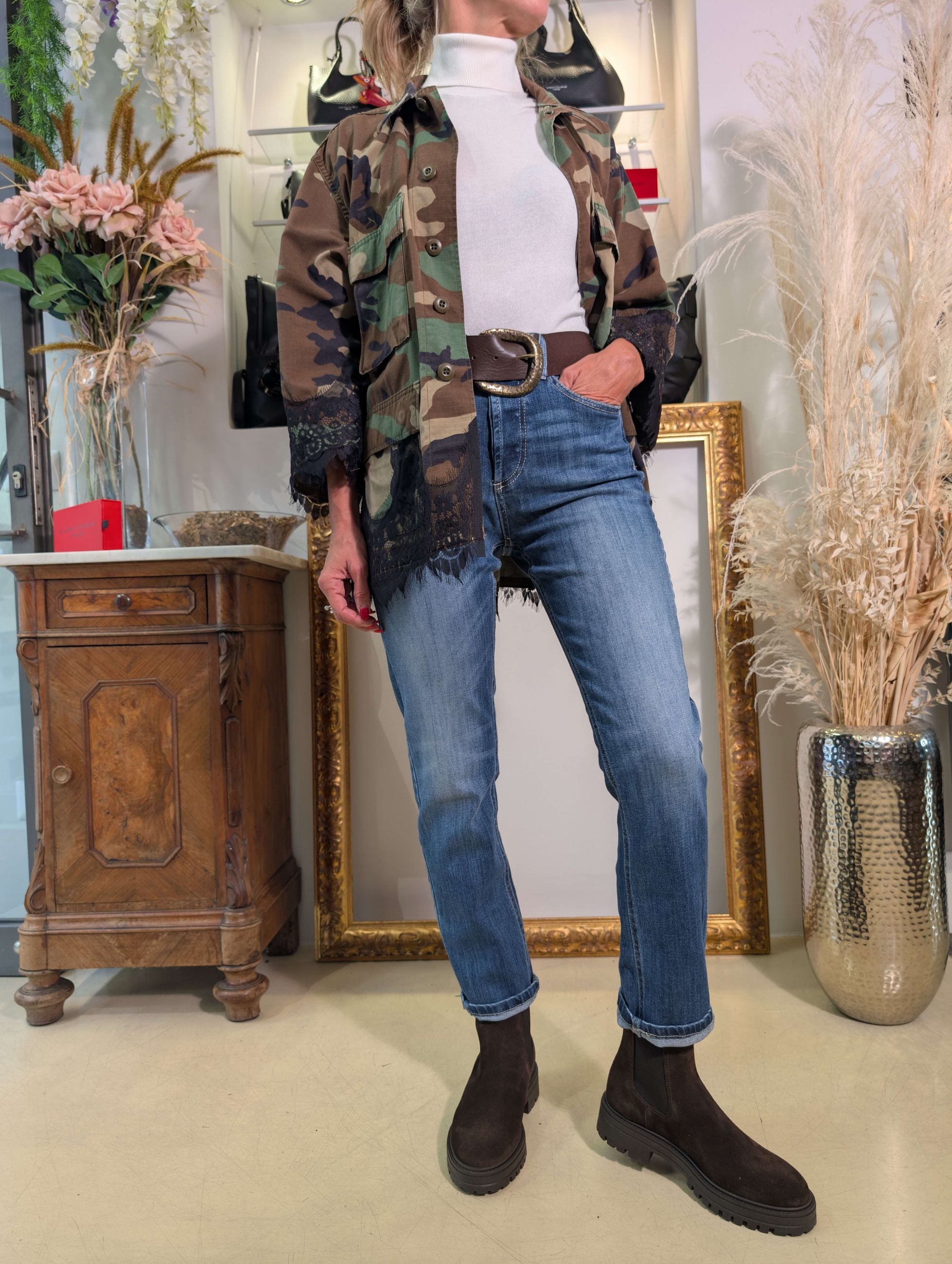 Giacca militare vintage con pizzi - TENSIONE IN
