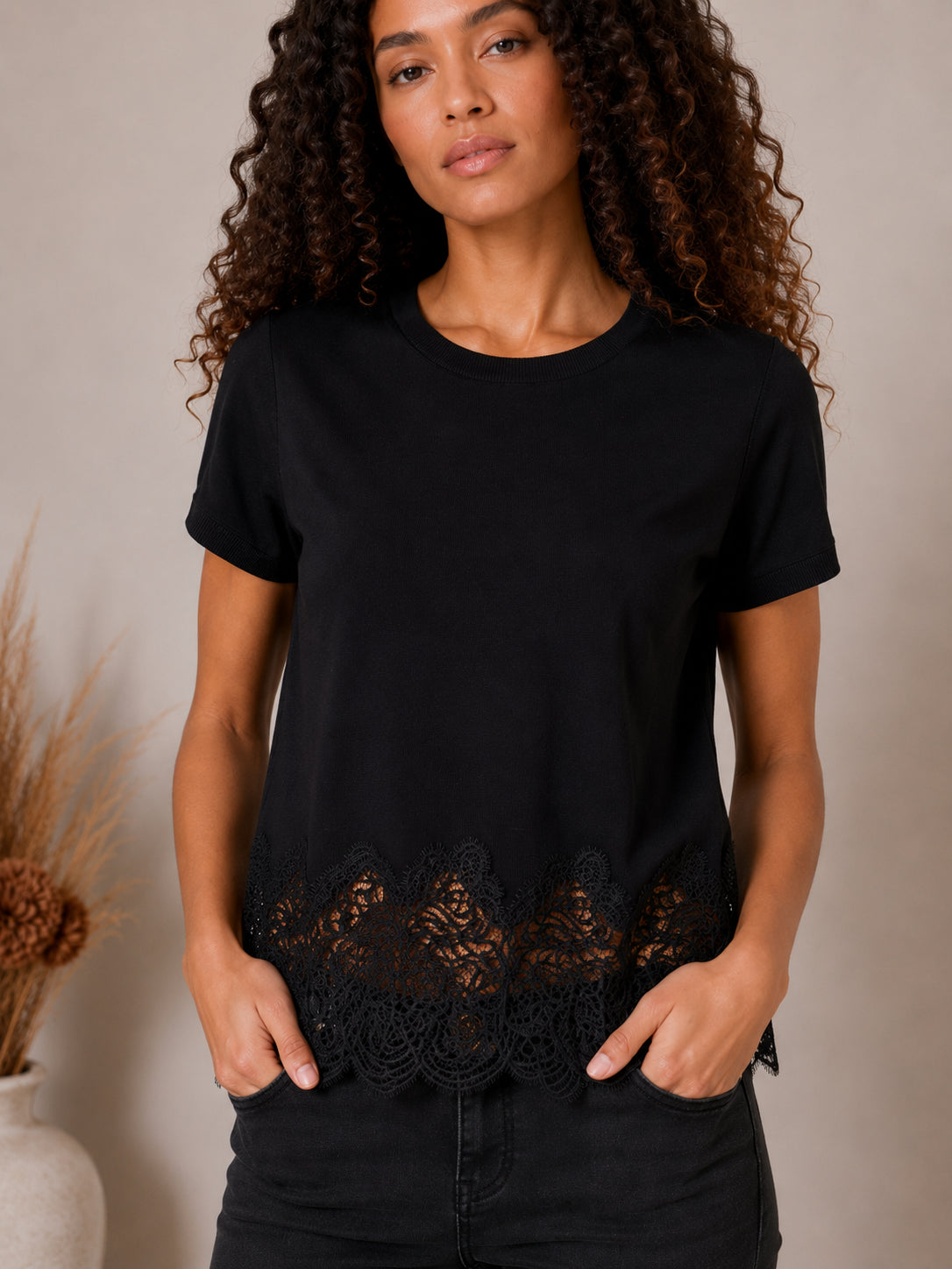 Maglia in viscosa finezza 12 con pizzo - SHE_FLORENCE_LAB