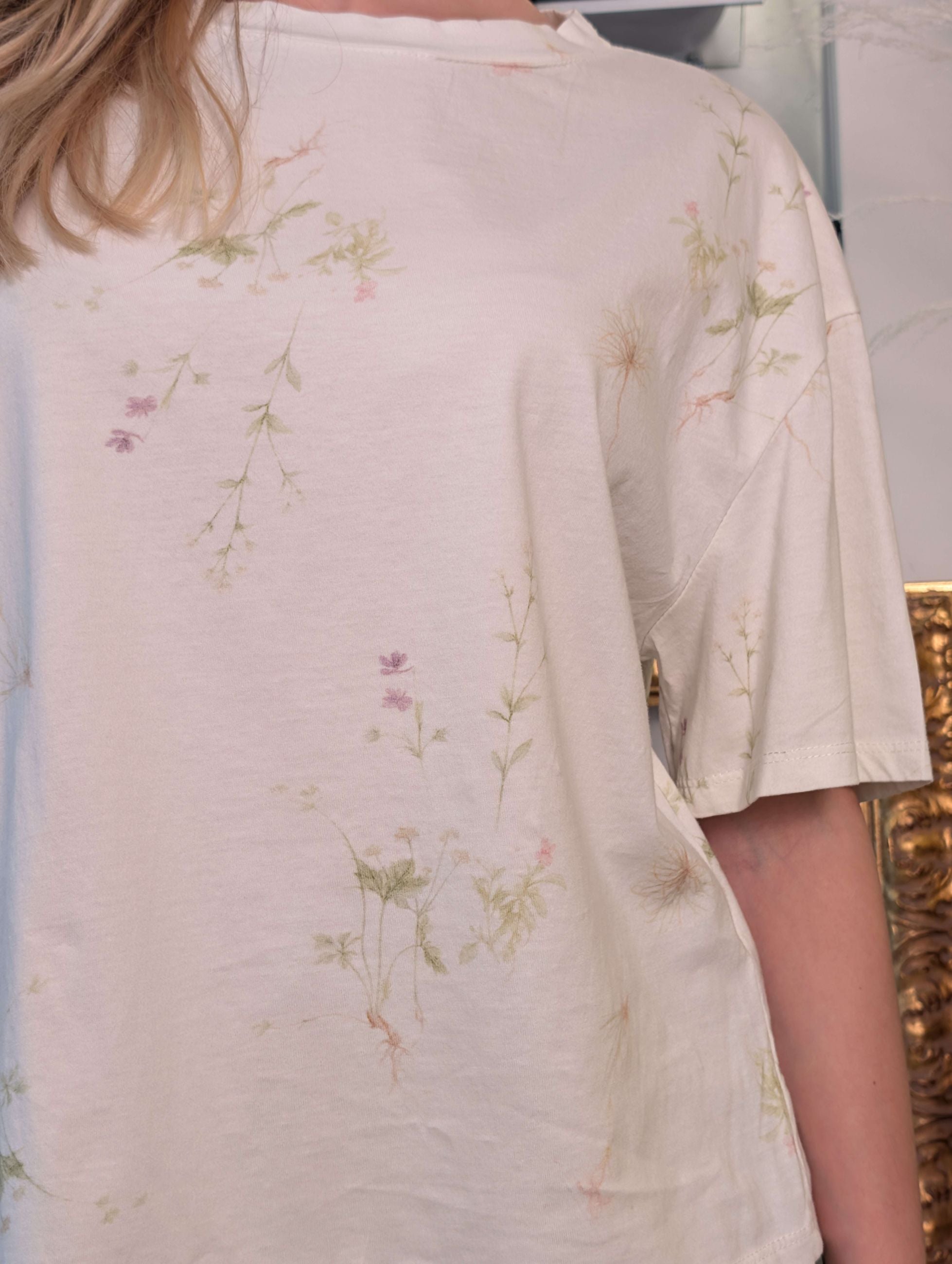 T-shirt stampa ramages sfumato all over - PLEASE
