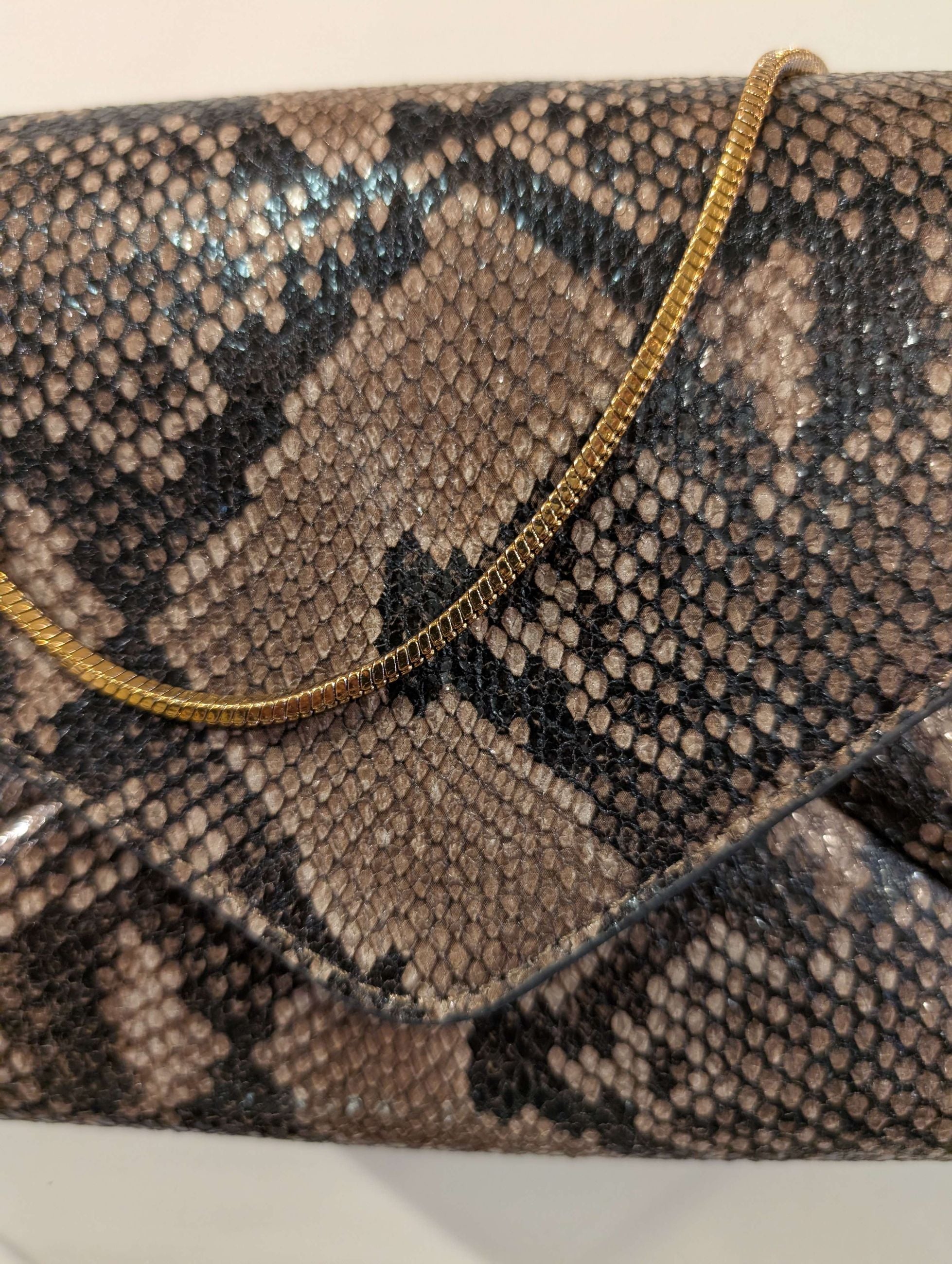BORSA NOIR CLUTCH SNAKE MARRONE - NALI'