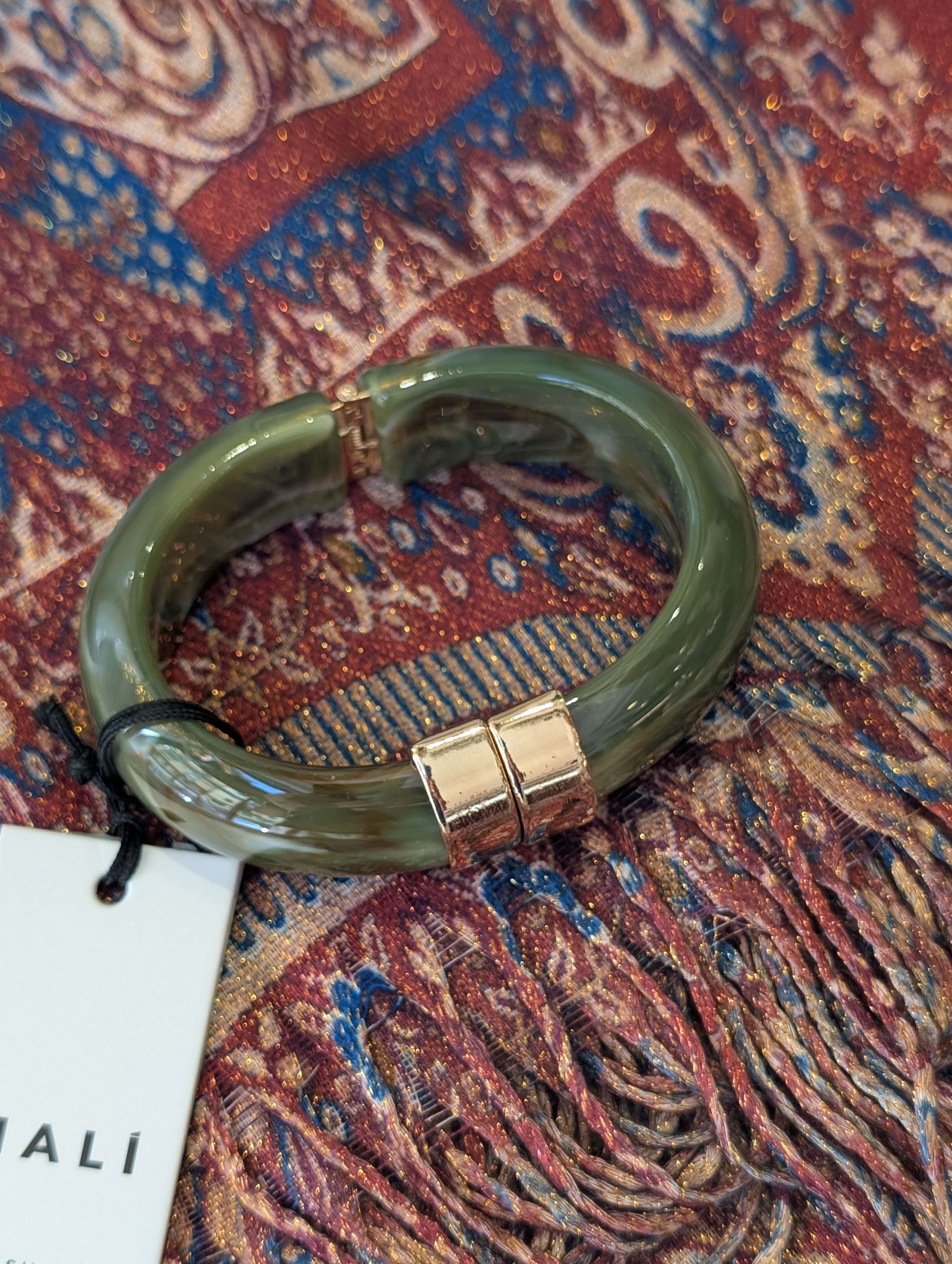 BRACCIALE MICHI DETTAGLIO ORO  RESINA VERDE - NALI'