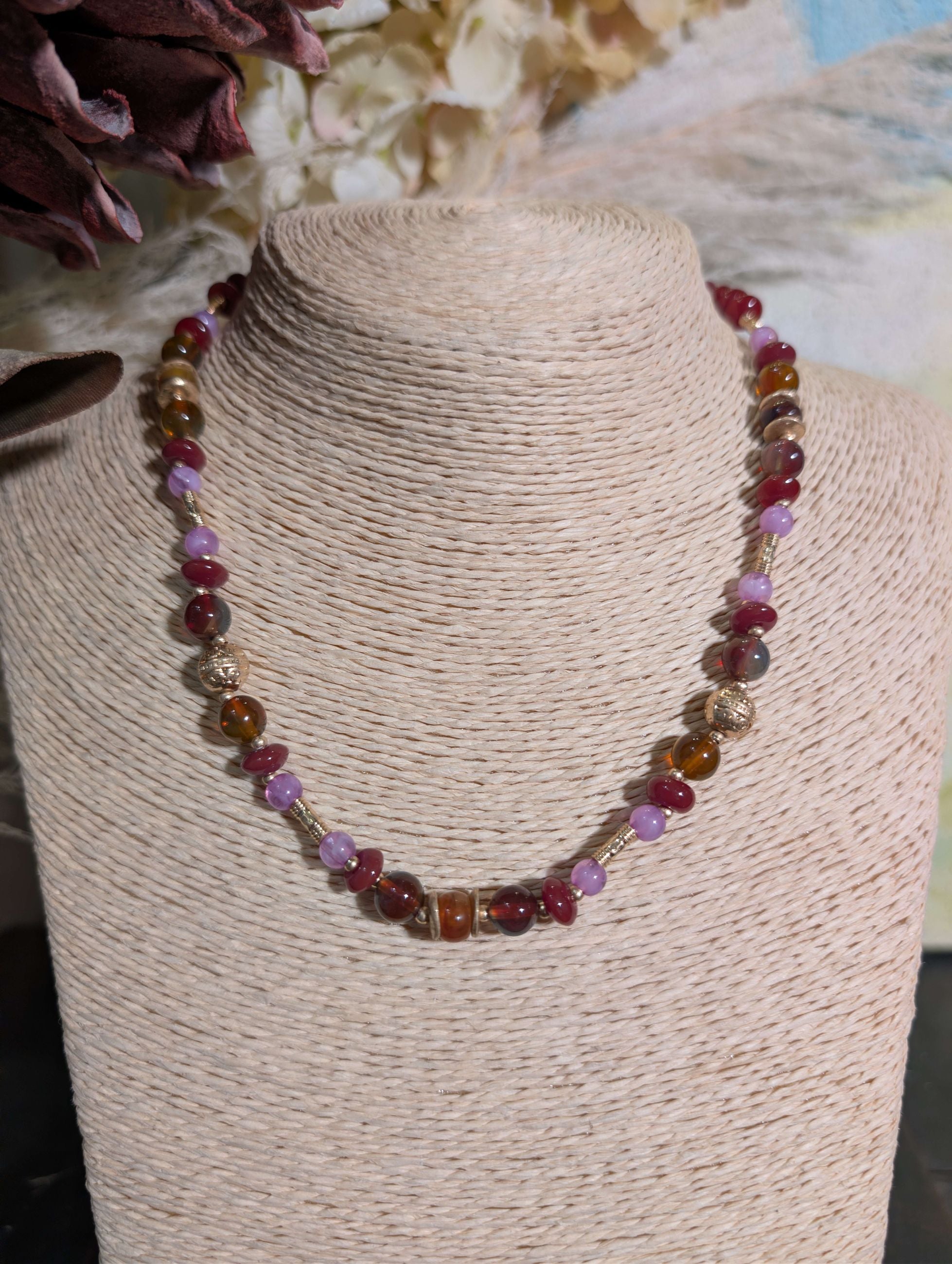 COLLANA CON PIETRE ROSSO MIX - NALI'