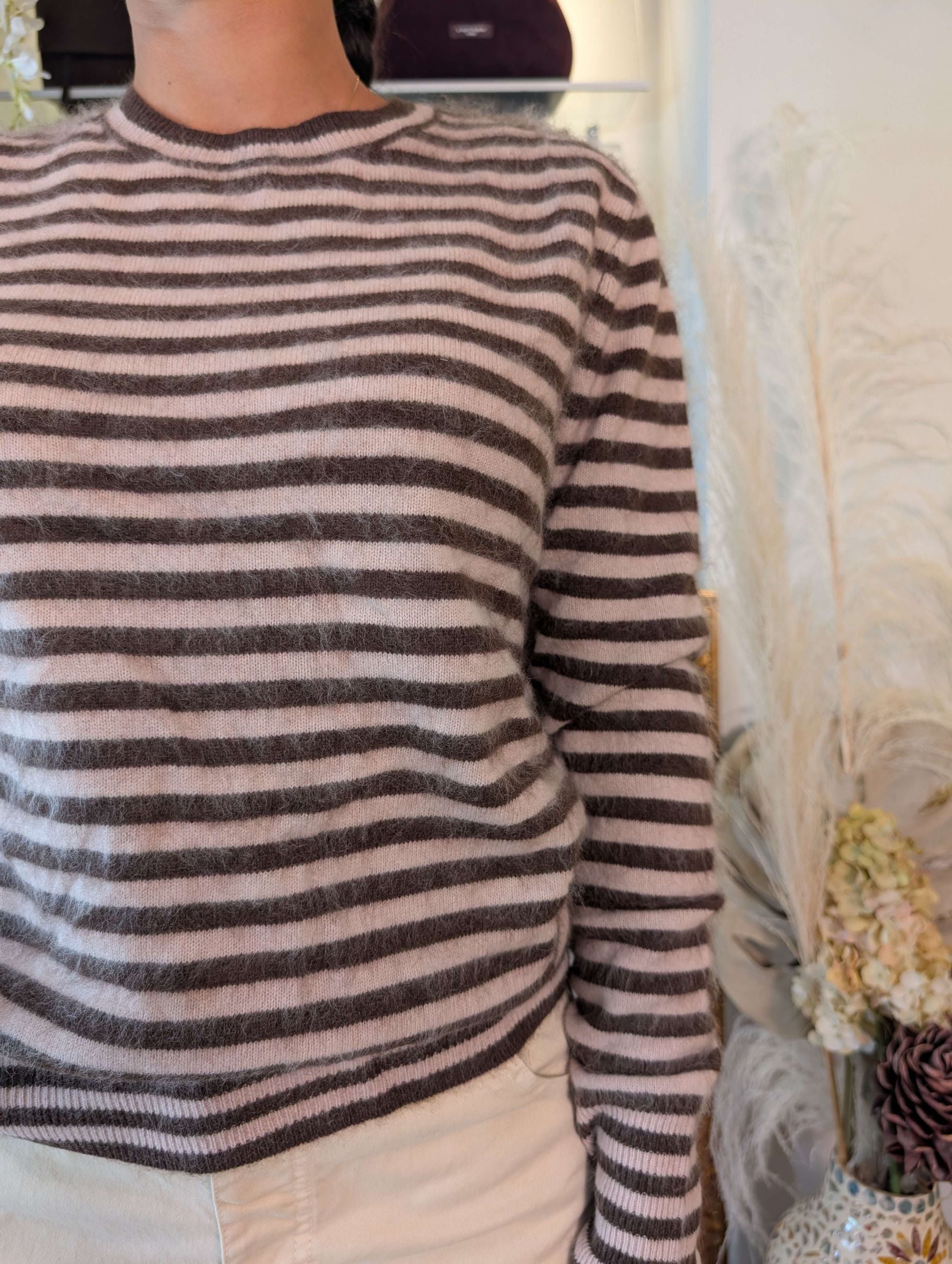 Maglia french stripes multicolor lana-cachemire - TENSIONE IN