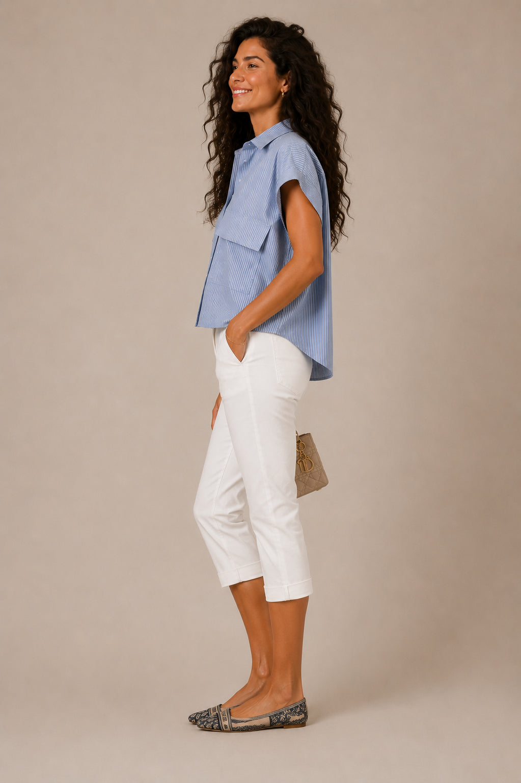 Camicia rigata con tasca - TENSIONE IN