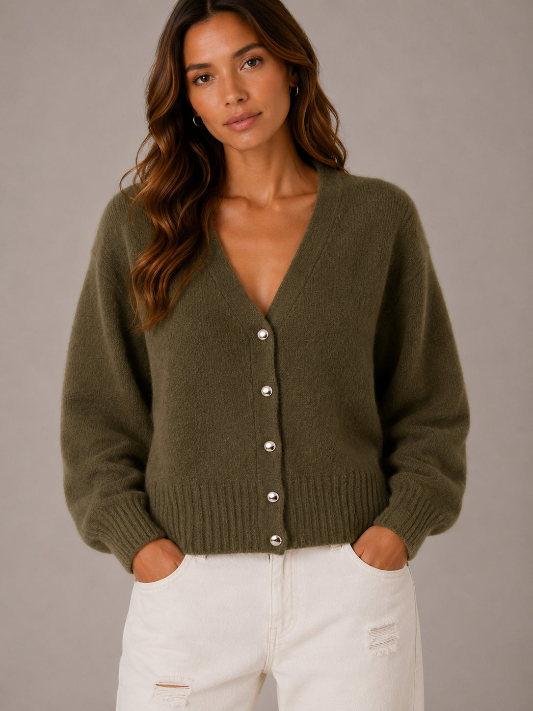 Cardigan in angora - .SOLO TRE