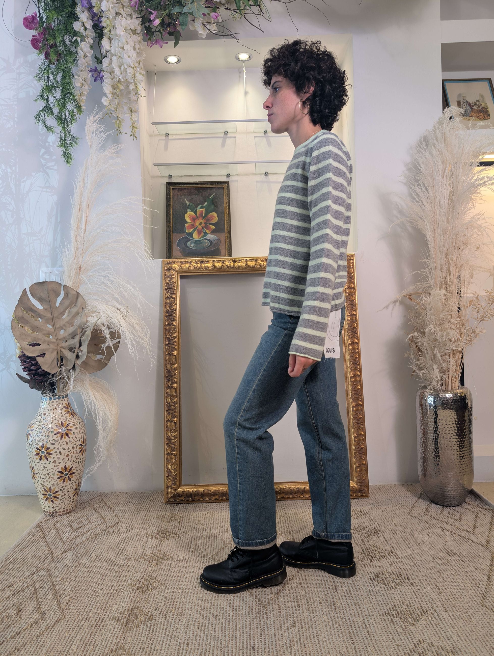 Maglia french stripes in lana e cachemire - .SOLO TRE