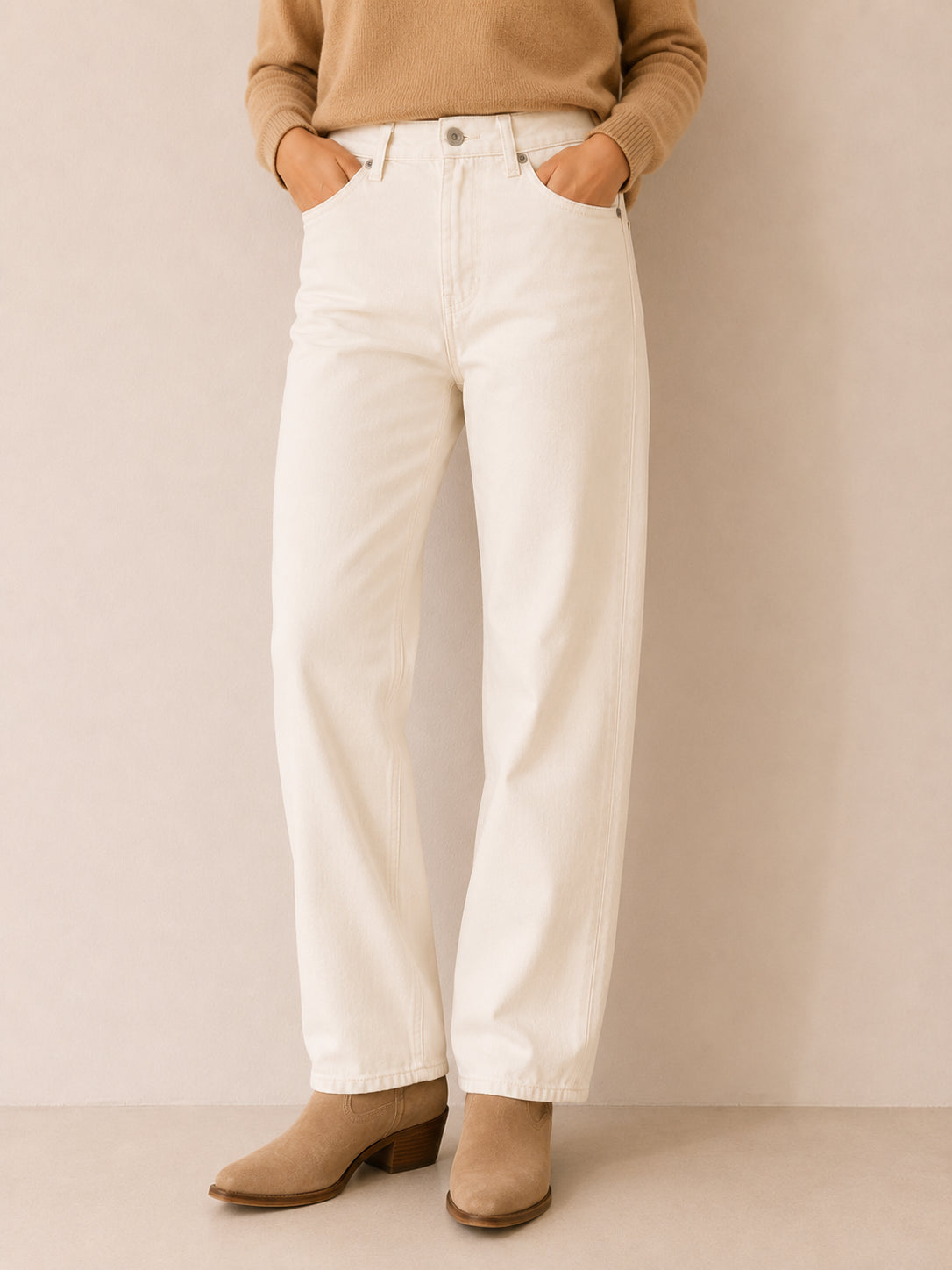 Panta straight fit in gabardina elasticizzata - PLEASE