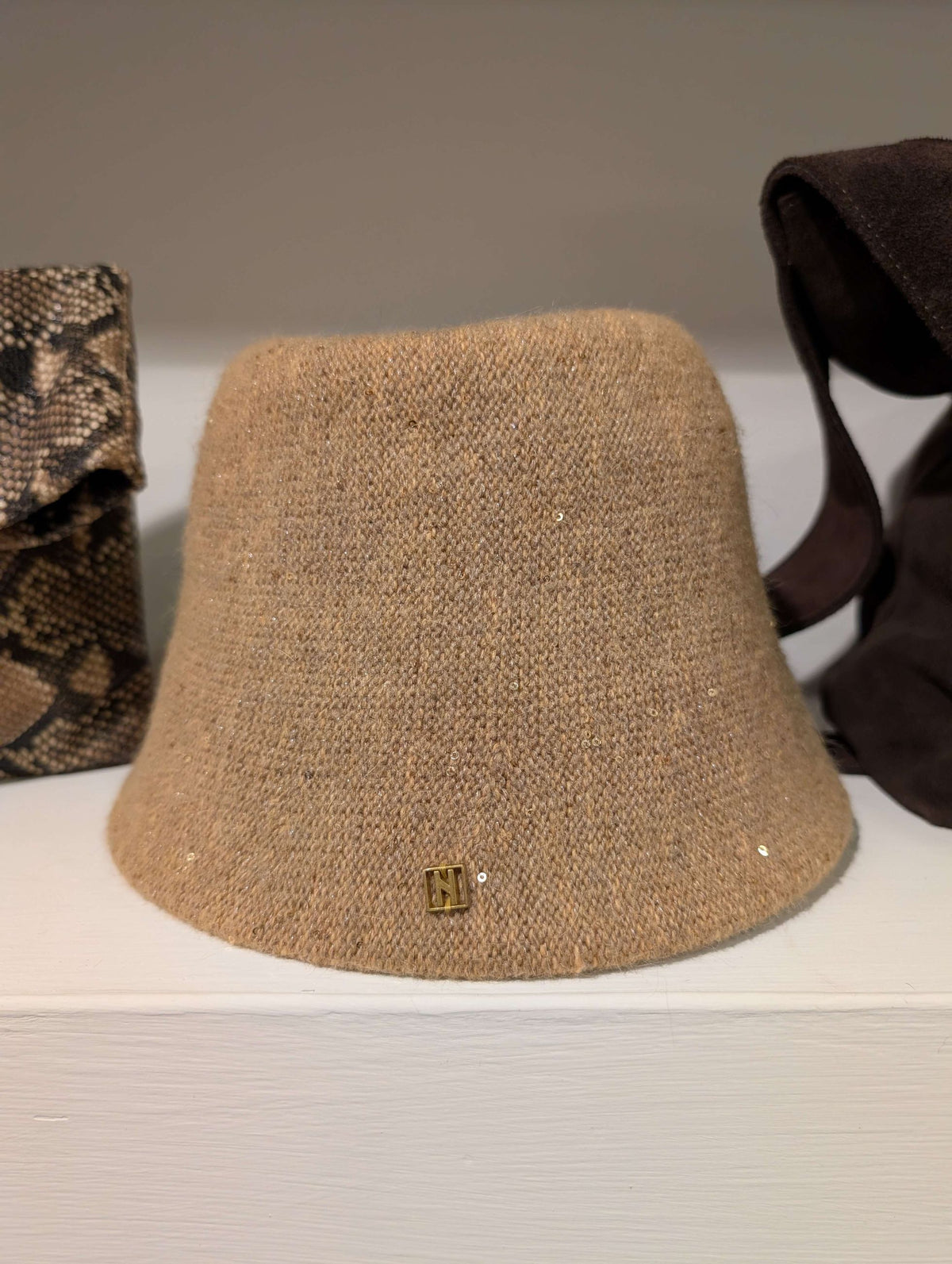 CAPPELLO LILLY CUFFIETTA CON LUREX BEIGE - NALI'