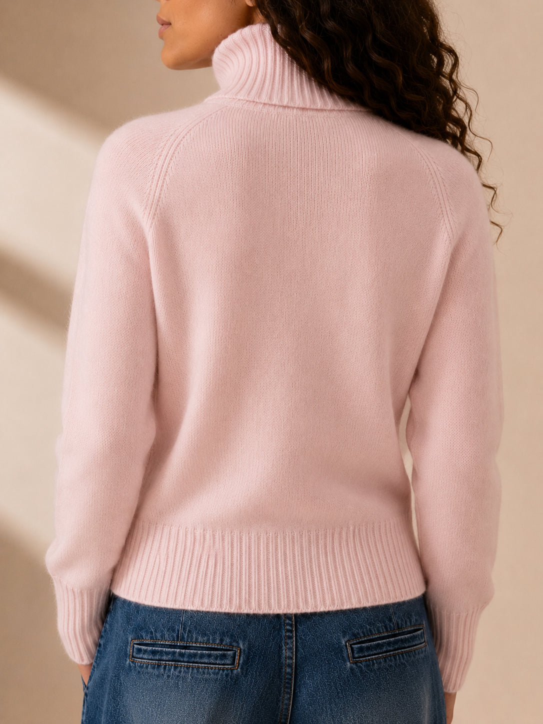 Maglia collo alto seamless in cachemire e lana - .SOLO TRE