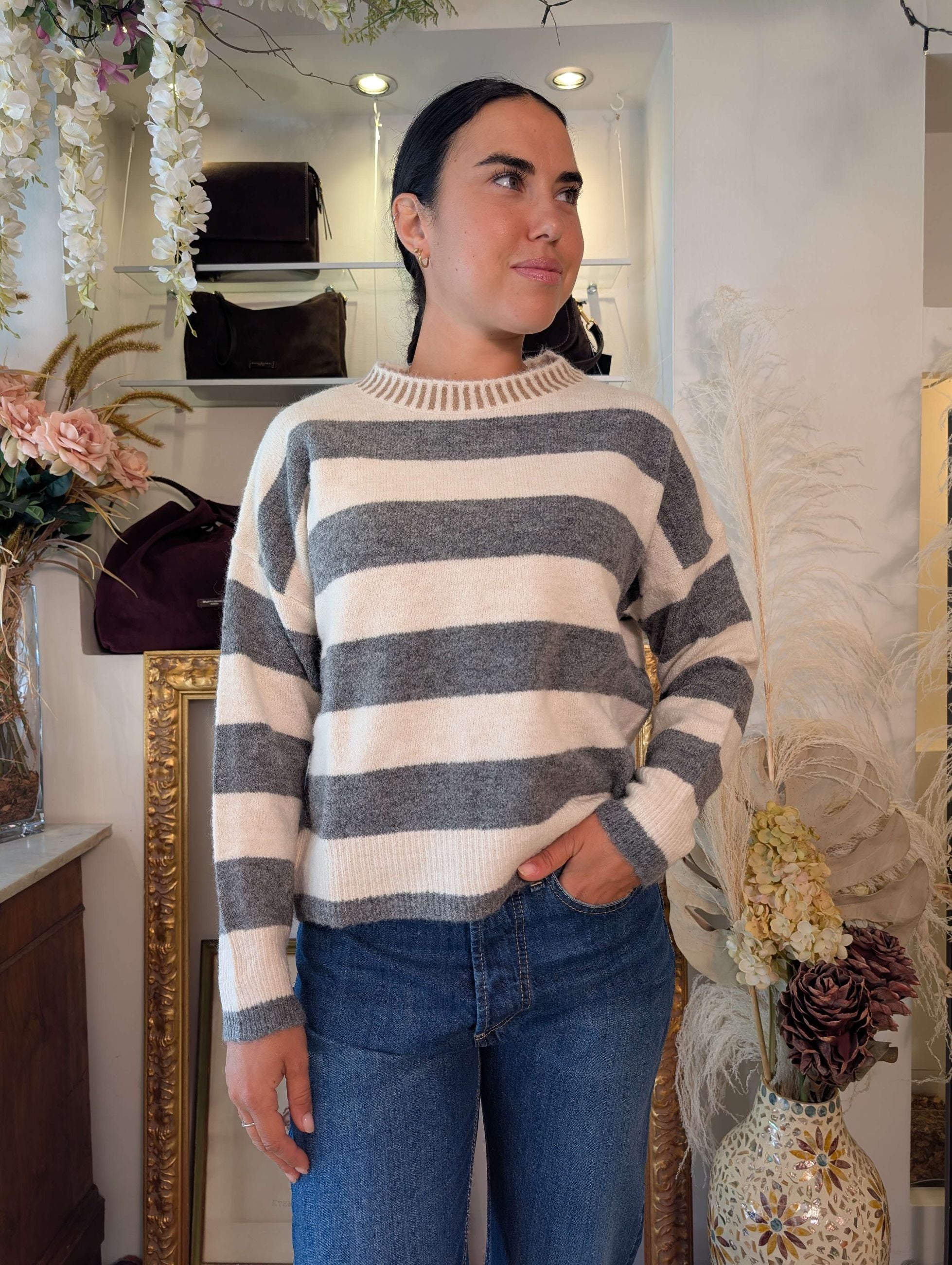 PULL PARICOLLO A RIGHE CON COLLO RIGATO - HAVE ONE