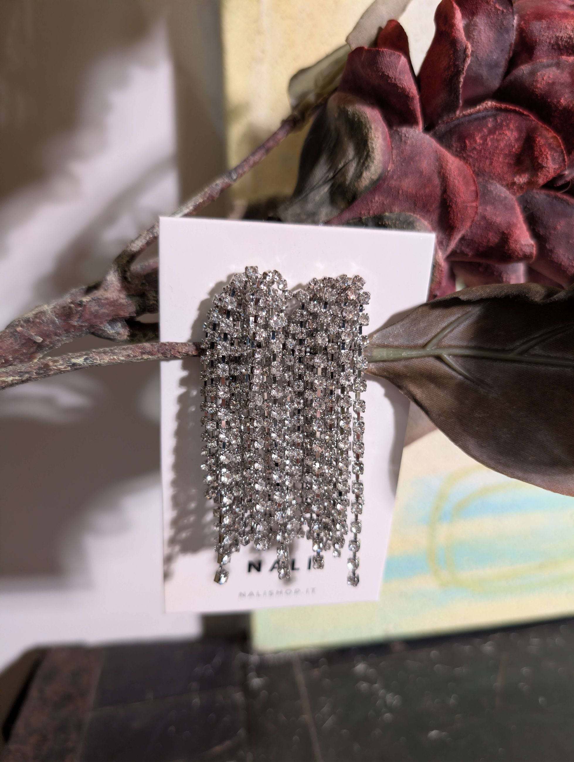 ORECCHINI CELINE  FRANGE E PIETRE ARGENTO - NALI'