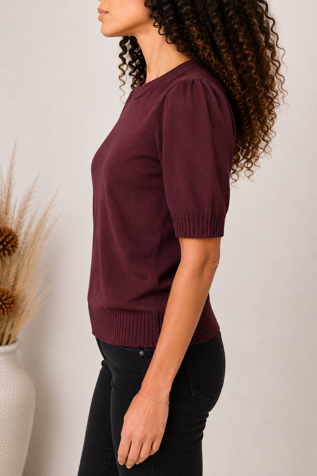 Maglia in viscosa finezza 12 con maniche a sbuffo - SHE_FLORENCE_LAB