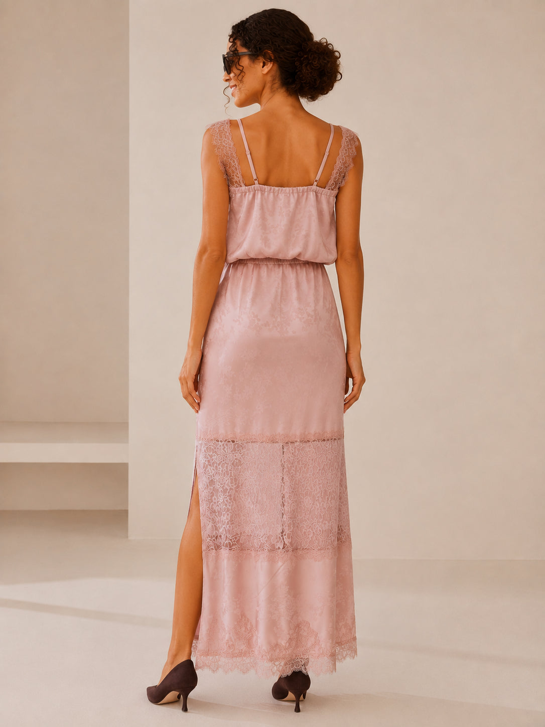 Gonna lunga in raso jacquard - VICOLO