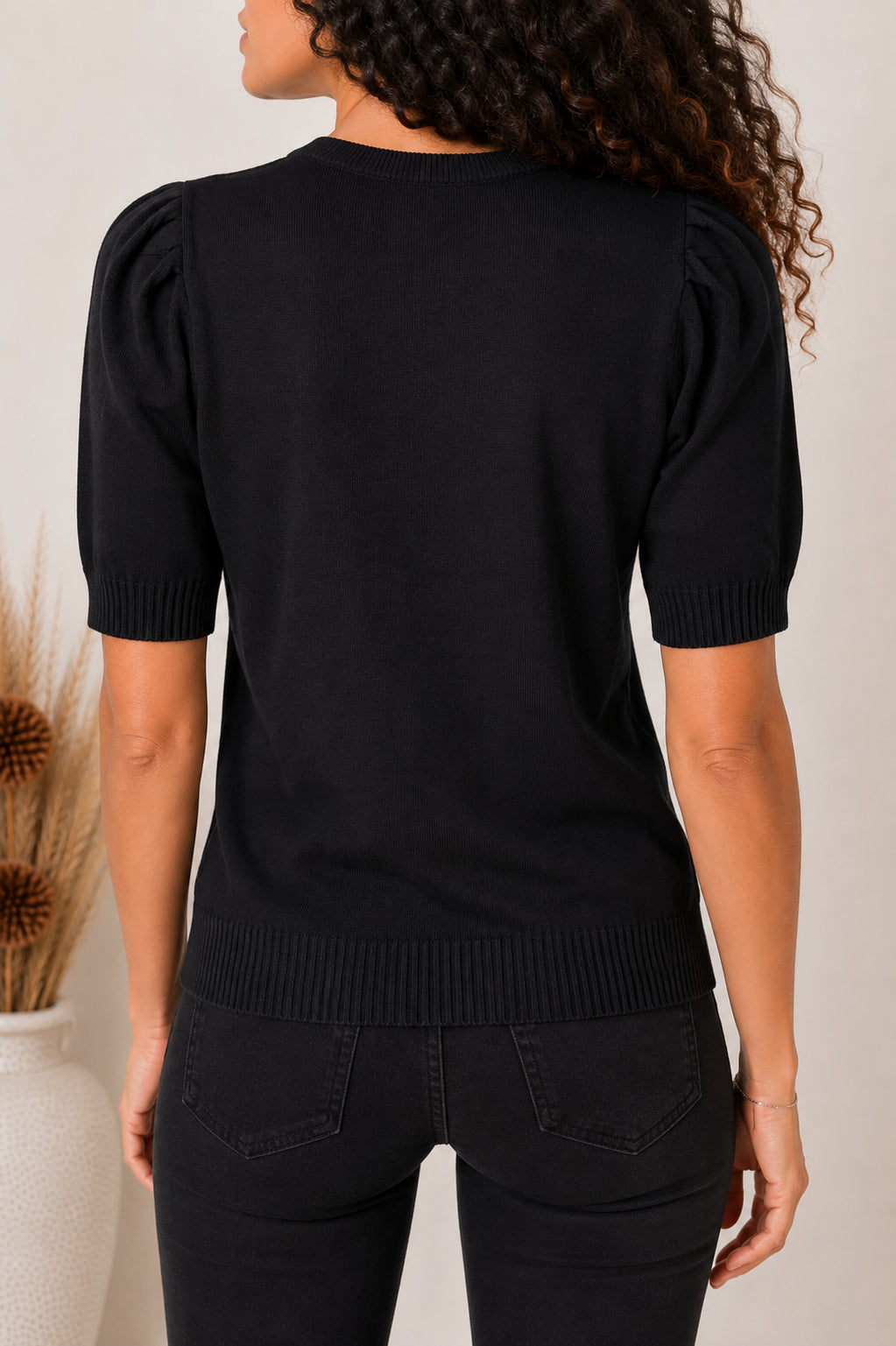 Maglia in viscosa finezza 12 con maniche a sbuffo - SHE_FLORENCE_LAB