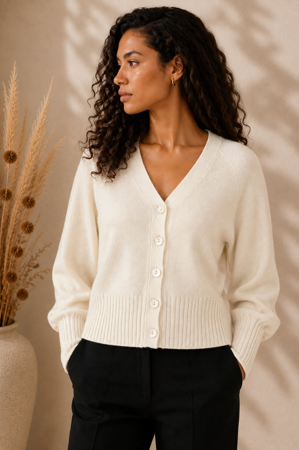 Cardigan in viscosa con bottoni in madreperla - HAVE ONE