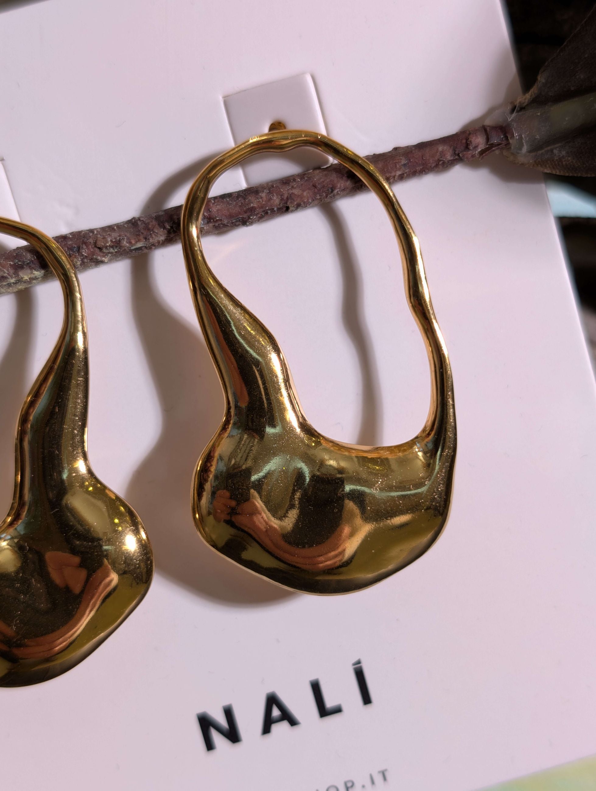 ORECCHINI PENDENTI ASTRATTI ORO - NALI'