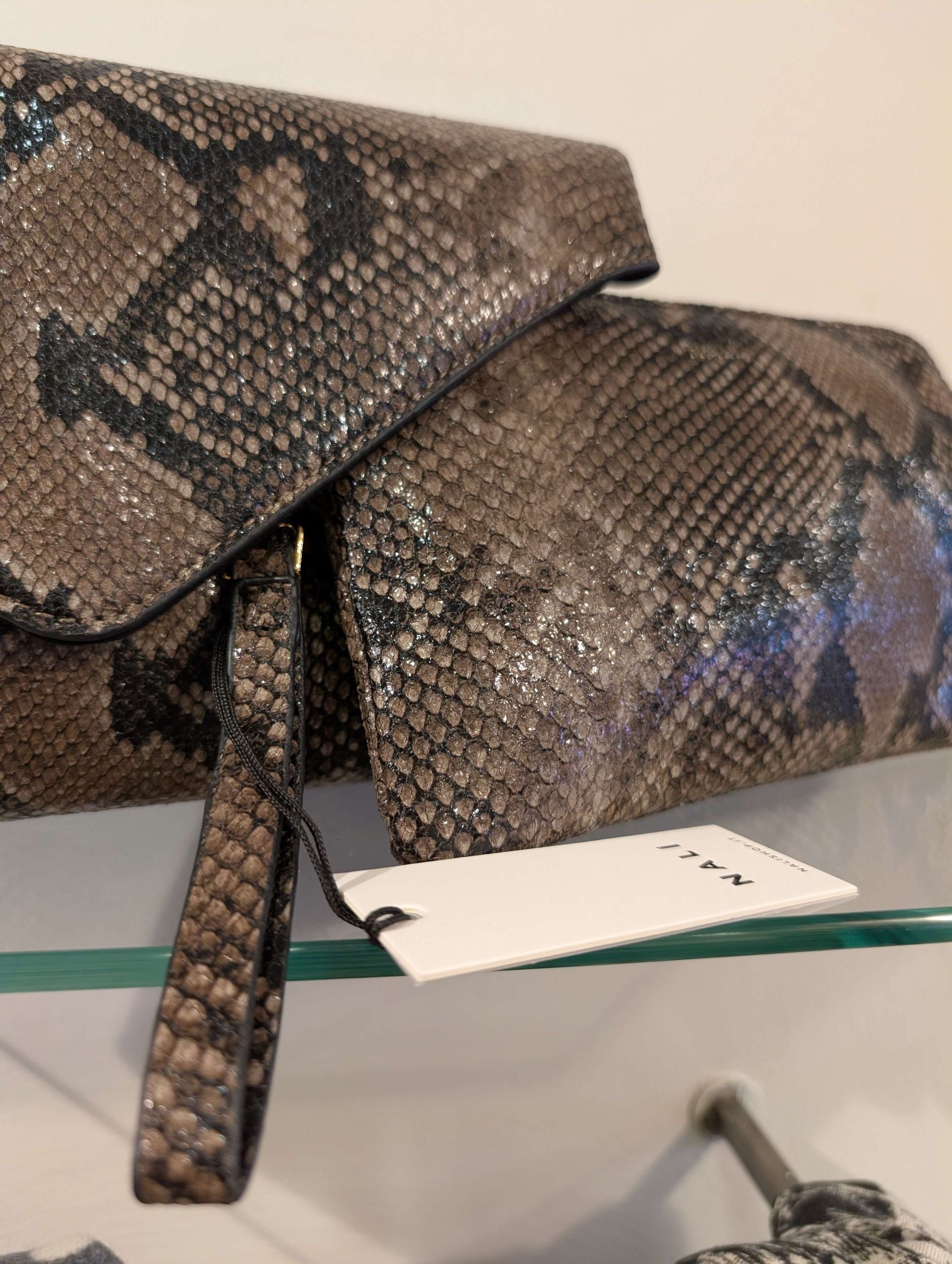 PORTAFOGLIO/POUCH MELANIE PITONATO MARRONE - NALI'