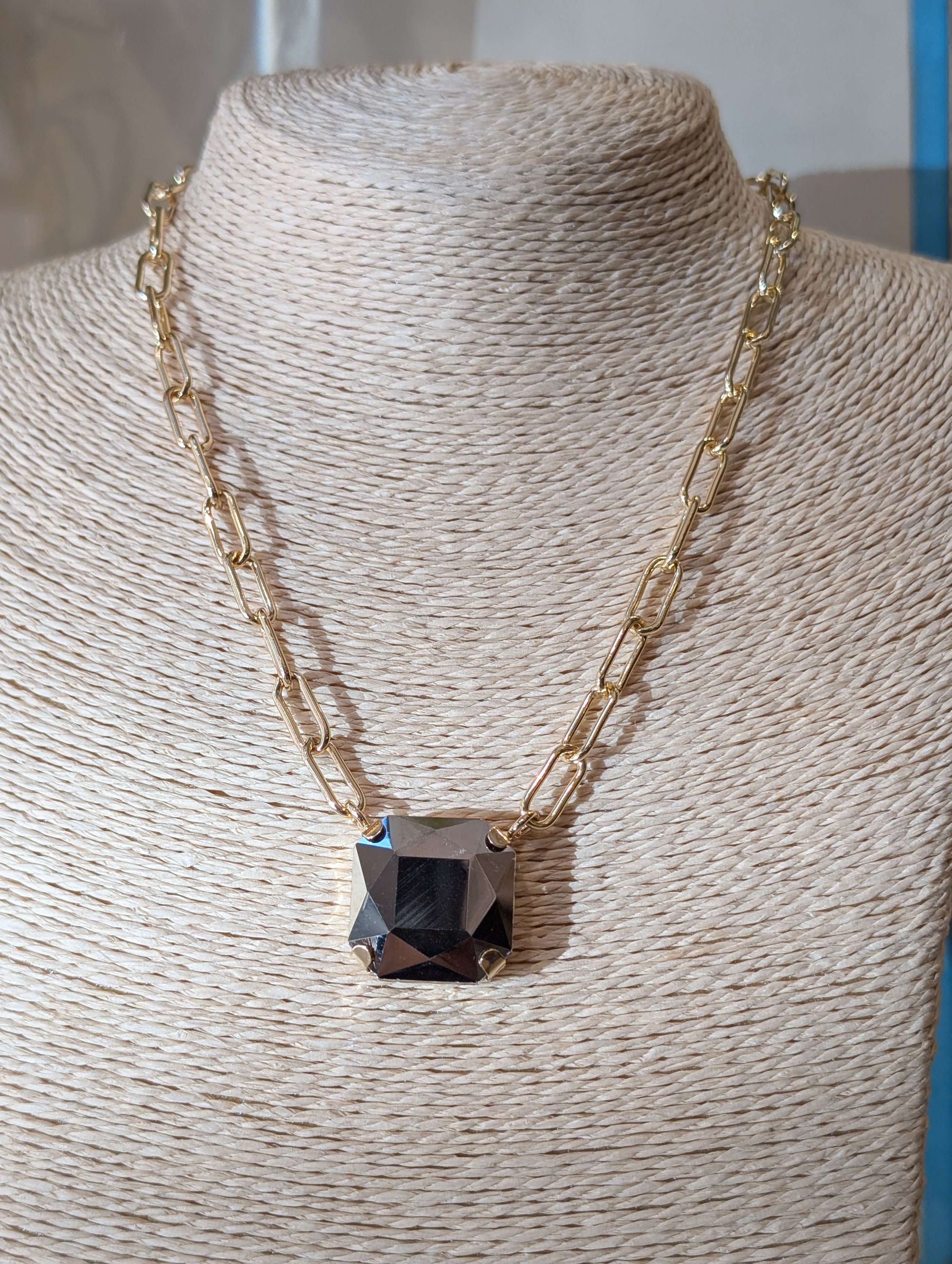 COLLANA VALE CON PIETRA GRIGIO - NALI'