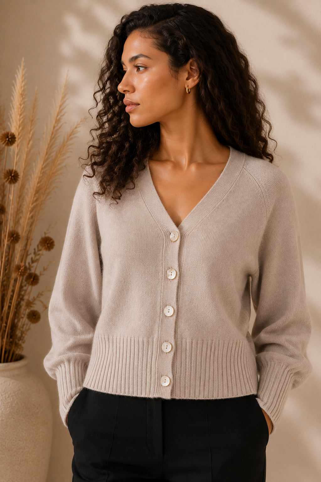 Cardigan in viscosa con bottoni in madreperla - HAVE ONE