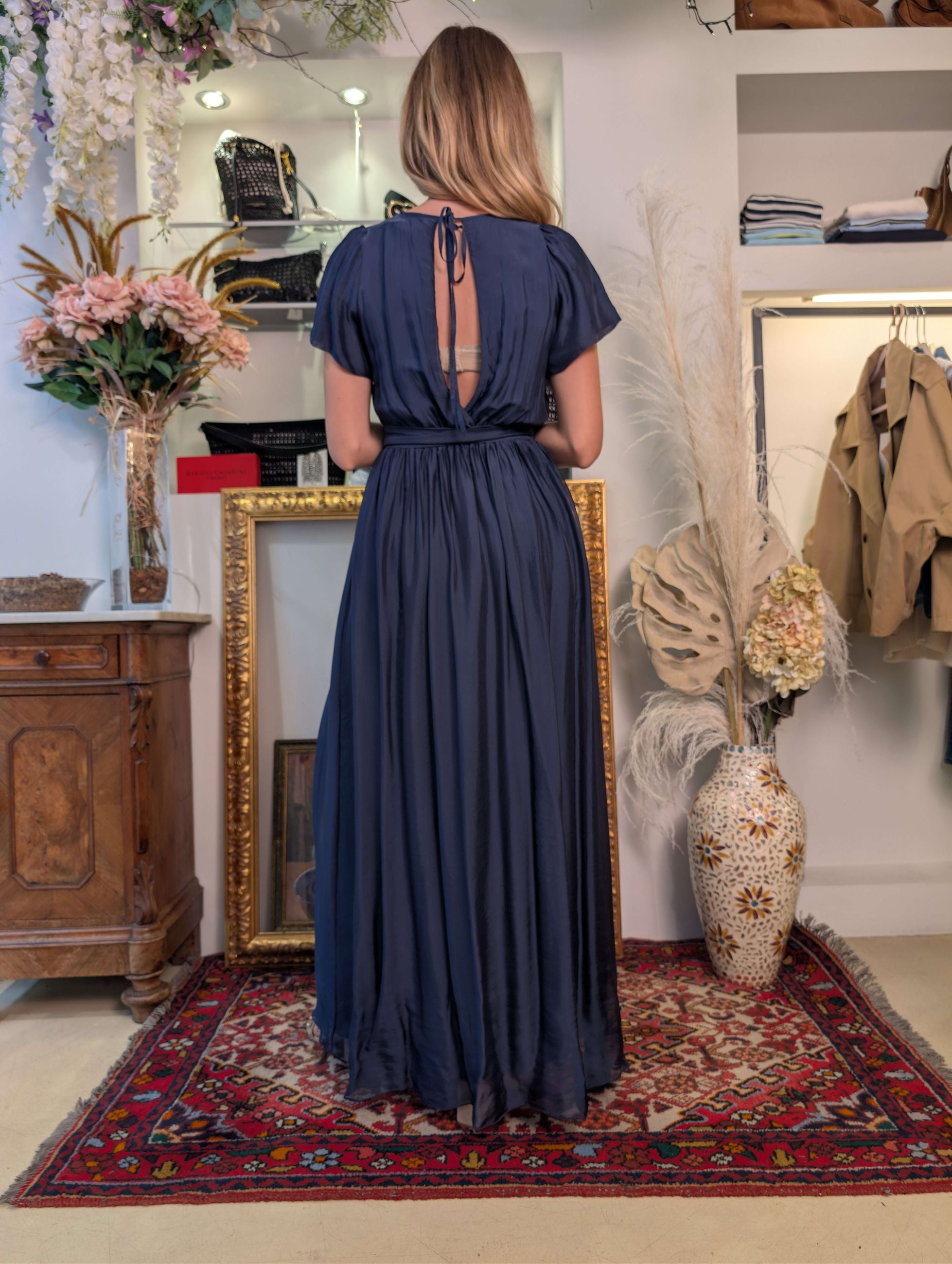 Long dress maniche ad aletta in seta - HAVE ONE