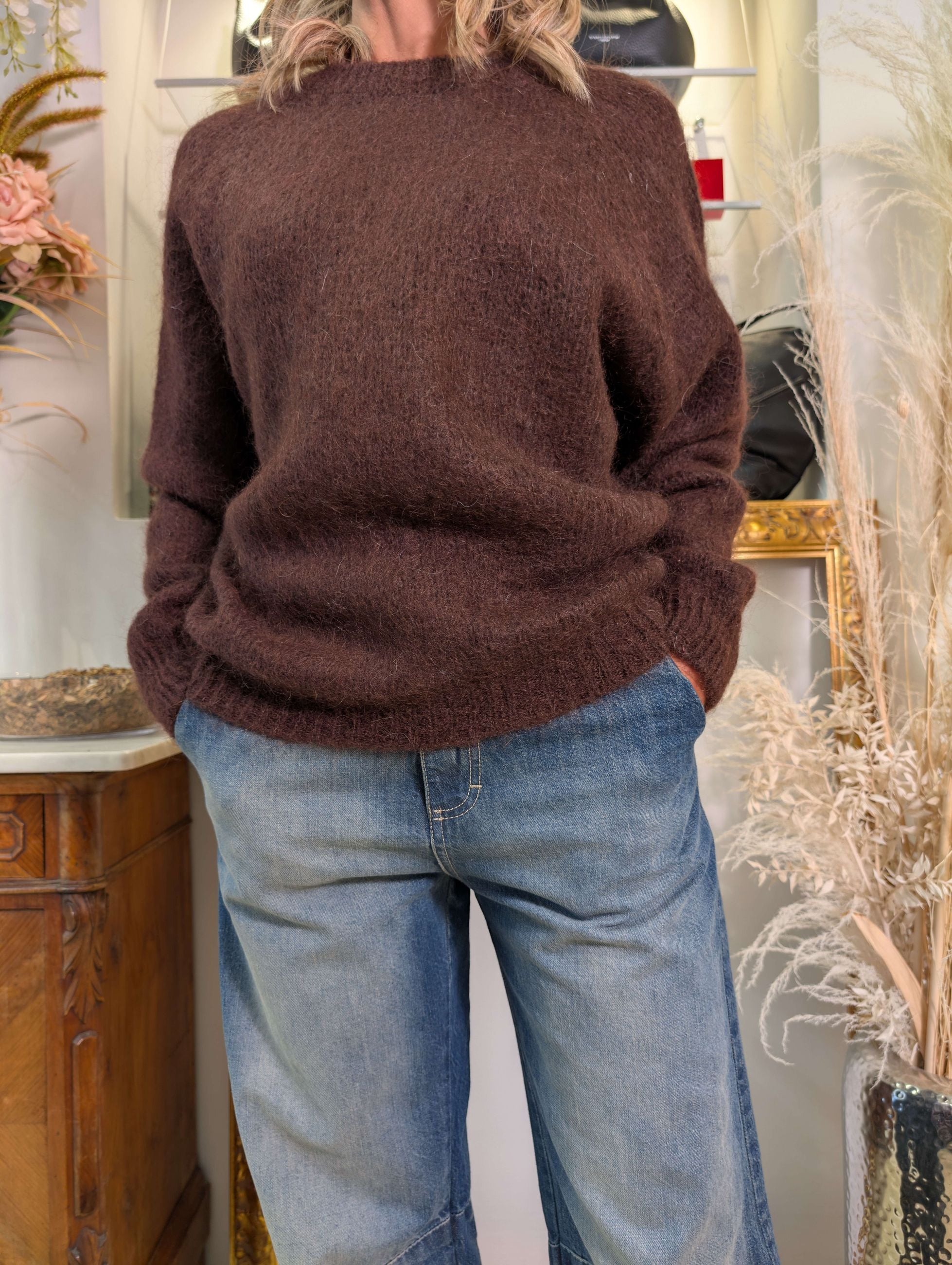 Maglia paricollo in kid mohair - SHE_FLORENCE_LAB