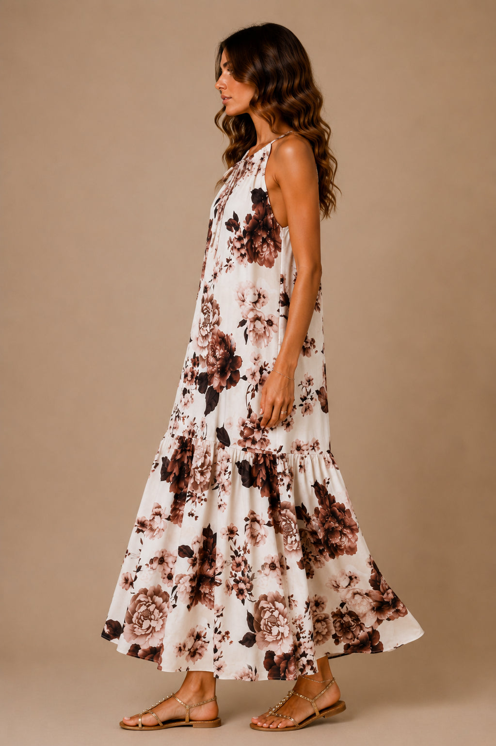 Long dress in tela di cotone stampa floreale - SHE_FLORENCE_LAB