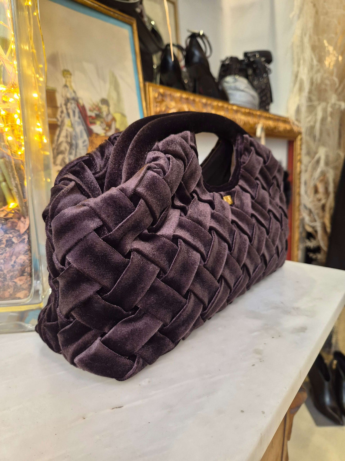 BORSA QUEEN A MANO INTRECCIATA MARRONE - NALI'