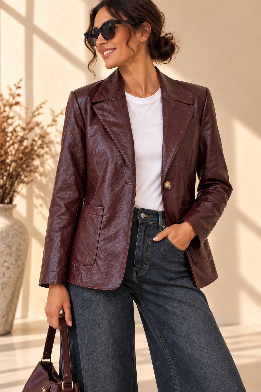 Blazer in Ecopelle Vintage - SHE_FLORENCE_LAB