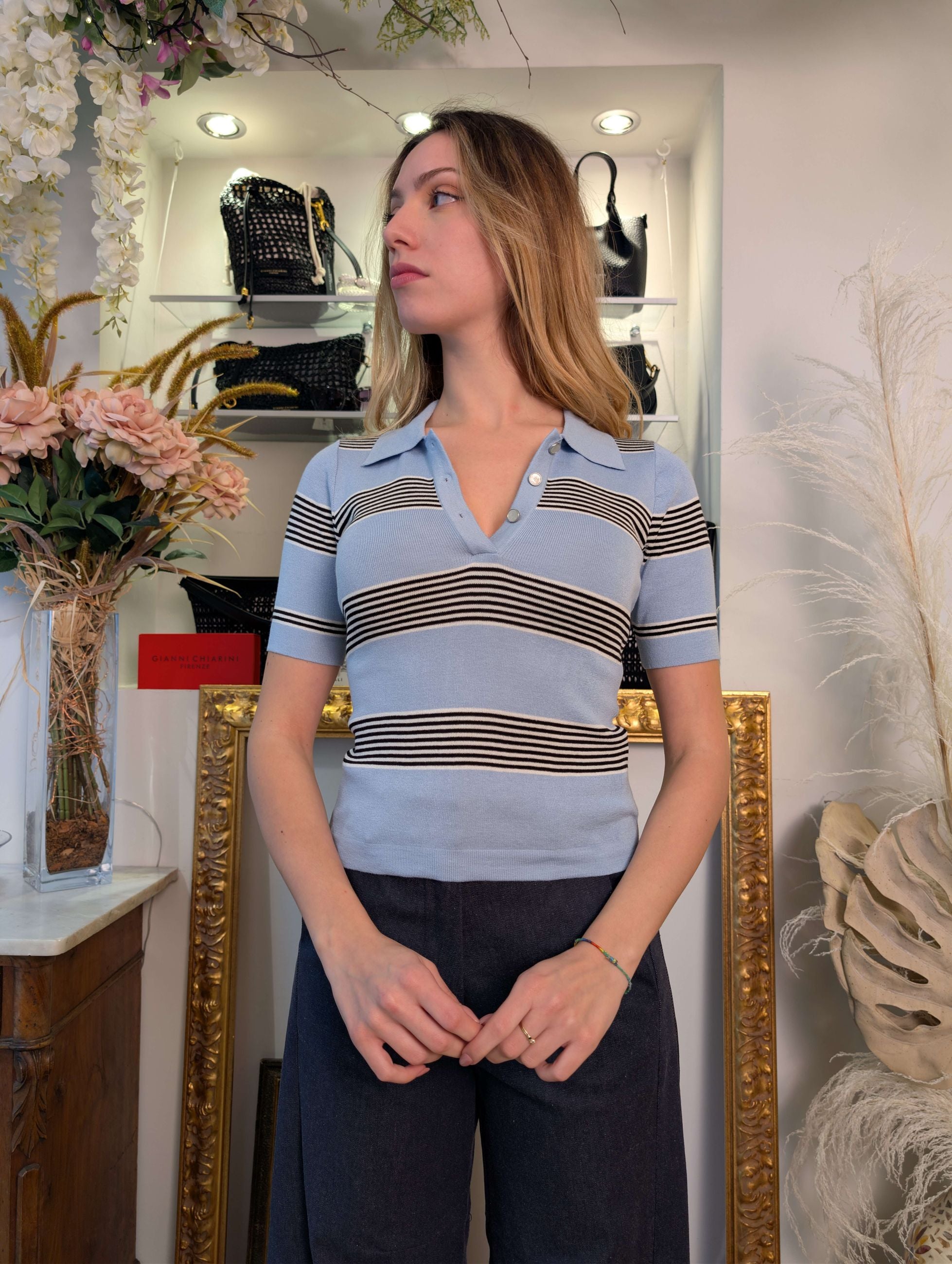 Polo rigata mezza manica finezza 12 - GL for Her