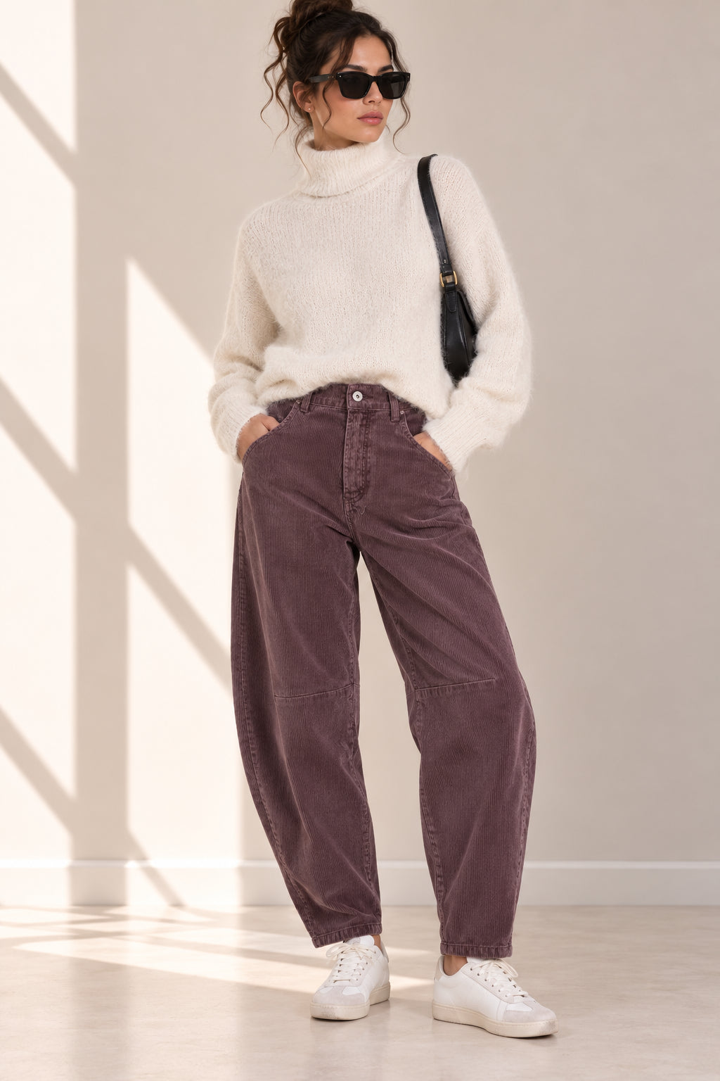 Pantalone barrel in velluto a coste - PLEASE