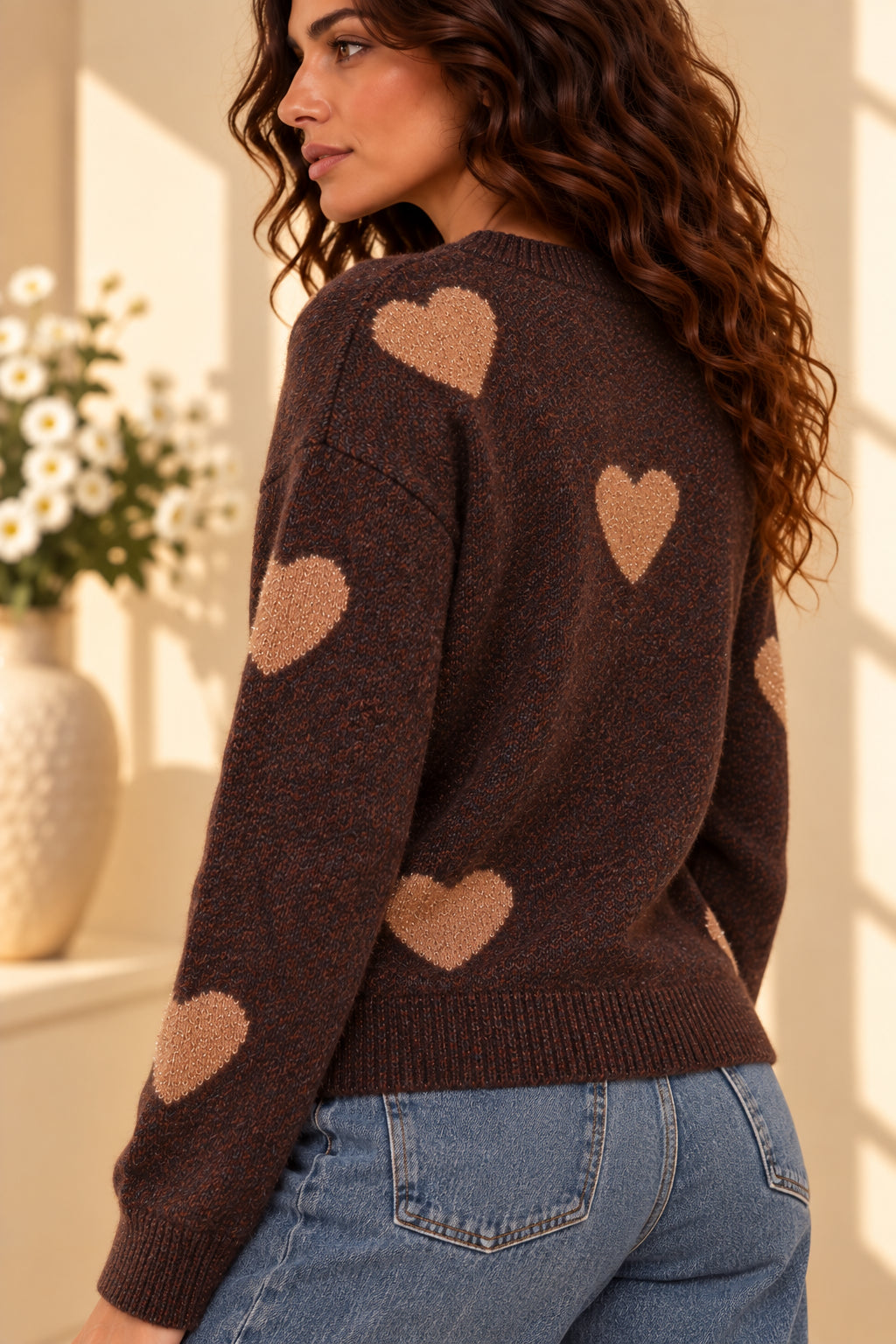Maglia girocollo con cuori - SHE_FLORENCE_LAB