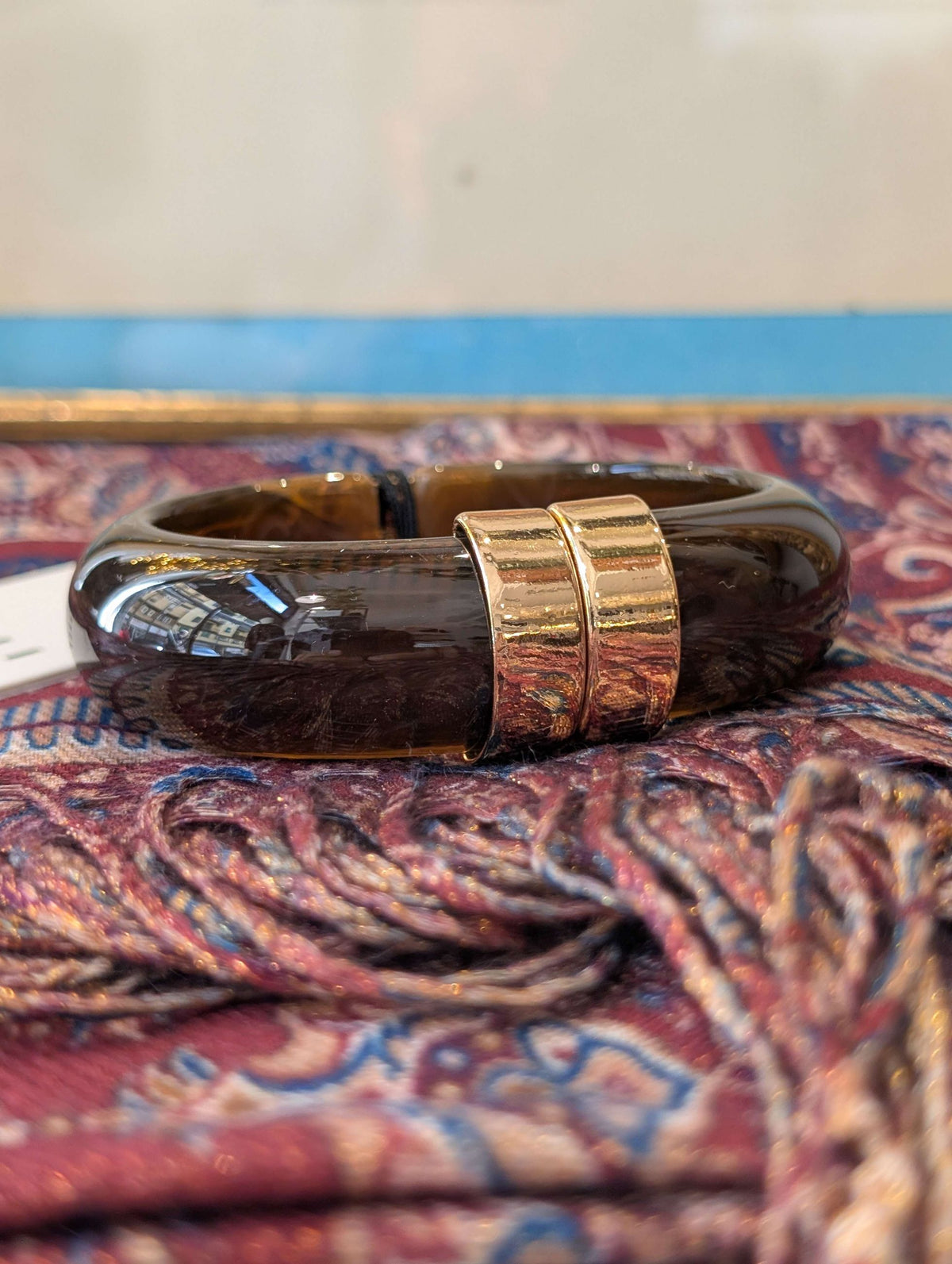 BRACCIALE MICHI DETTAGLIO ORO  RESINA MARRONE - NALI'