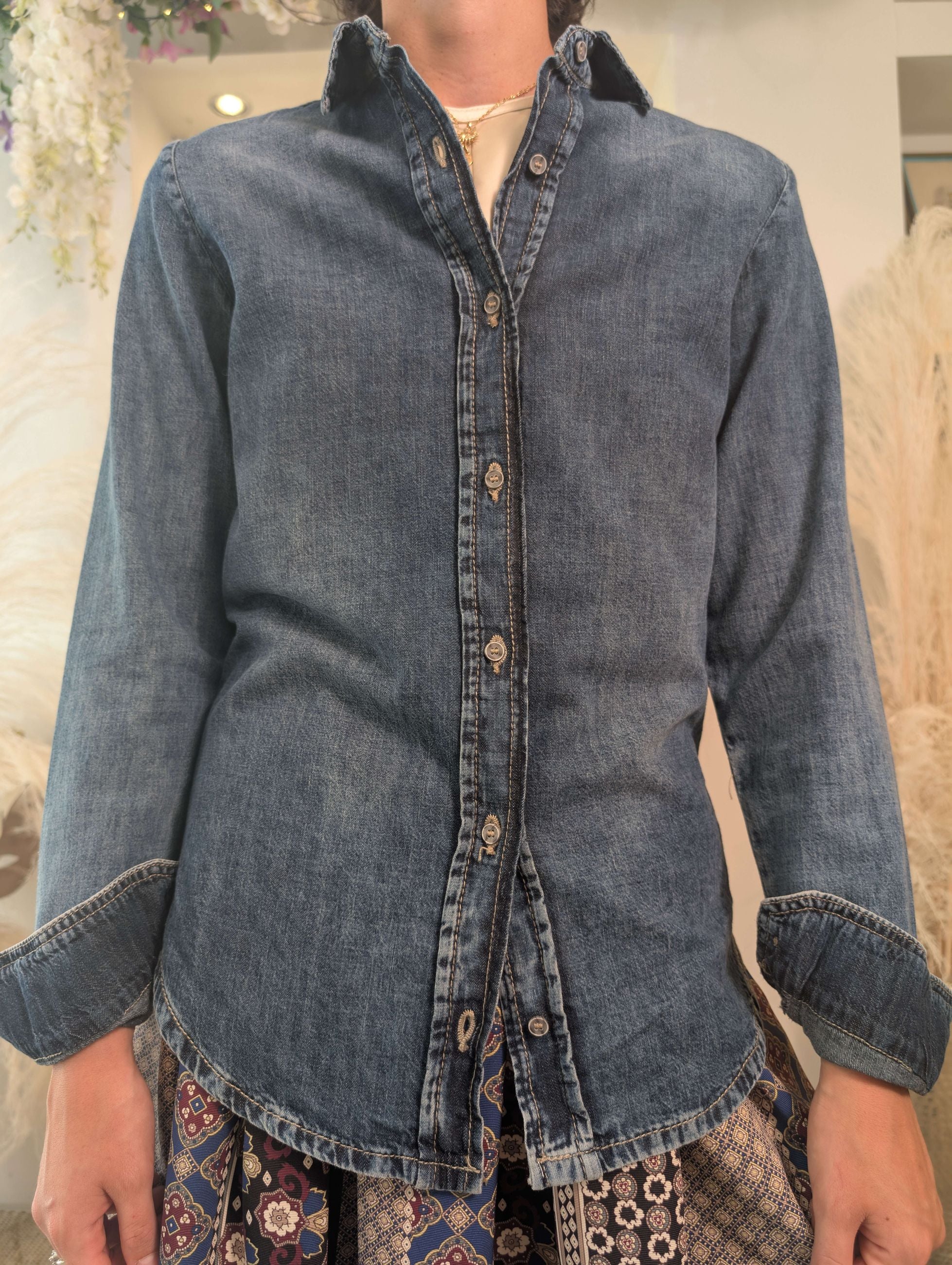 Camicia in denim super stone washed - TENSIONE IN