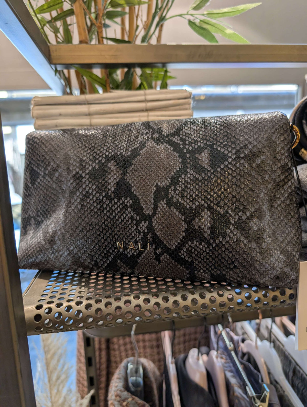 BORSA NOIR CLUTCH SNAKE BLU - NALI'