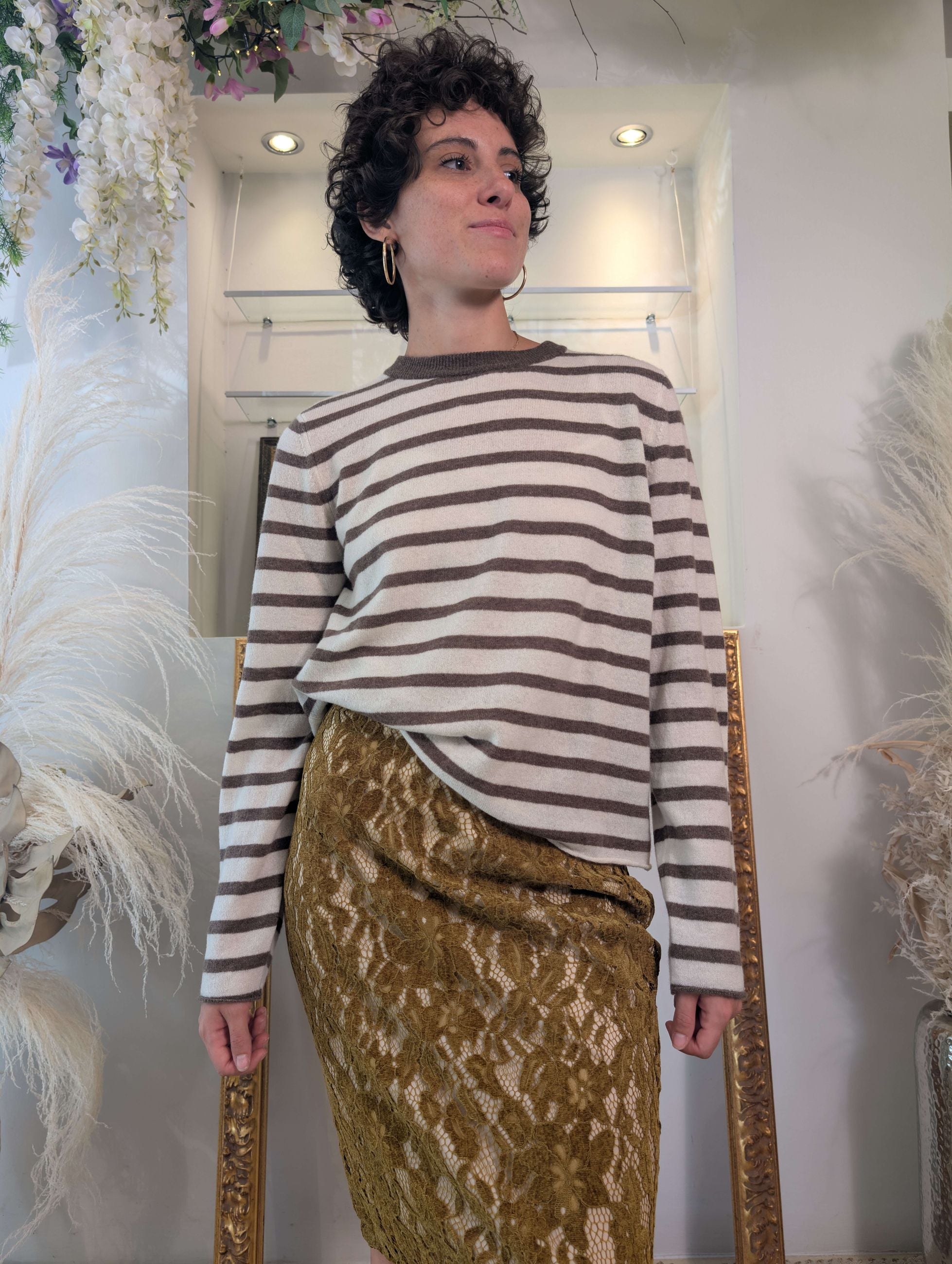 Maglia french stripes in lana e cachemire - .SOLO TRE