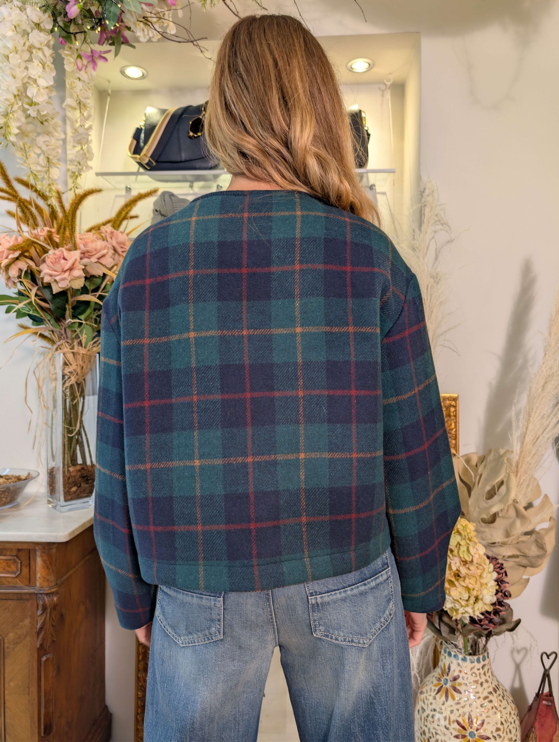 Giacca “Green Tales” in check plaid - SHE_FLORENCE_LAB