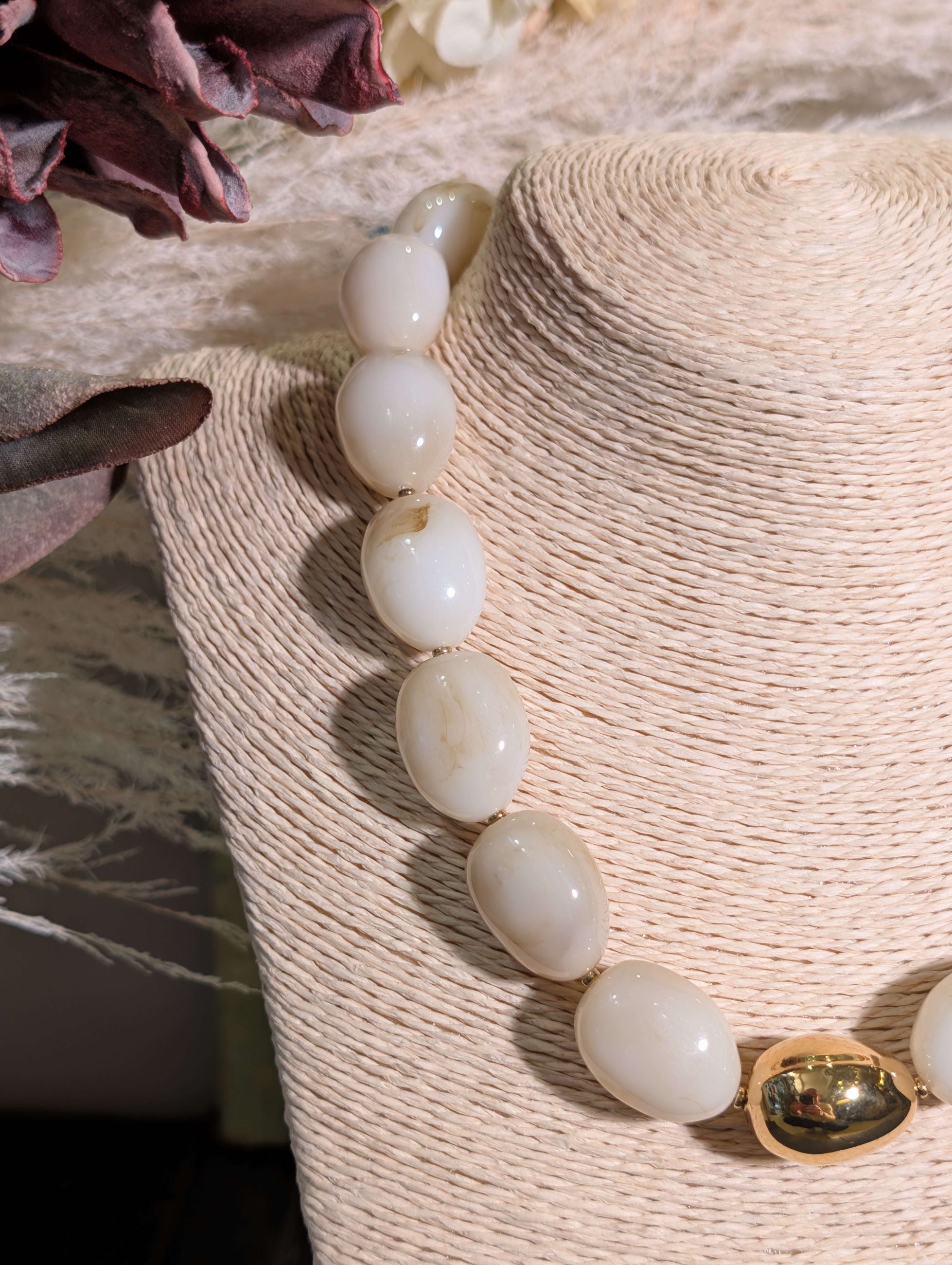 COLLANA CHIARA GIROCOLLO RESINA ORO/BIANCO - NALI'