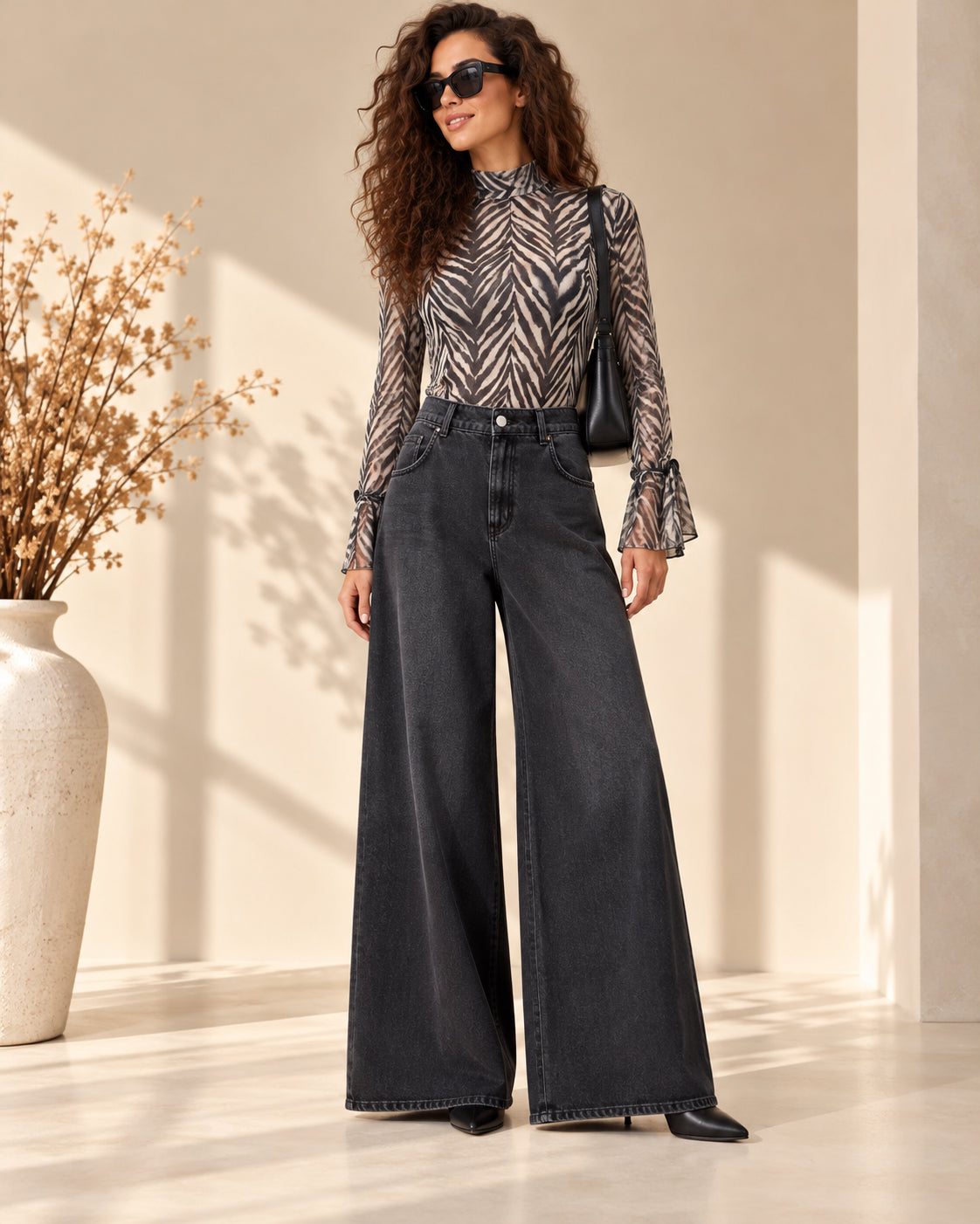 Jeans Extra Wide Leg in Denim Washed - SHE_FLORENCE_LAB