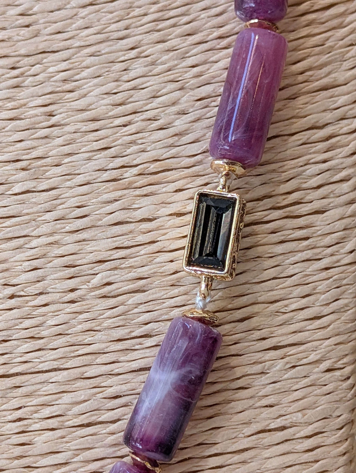 COLLANA JIL LUNGA  PIETRE BAGUETTE FUCSIA - NALI'