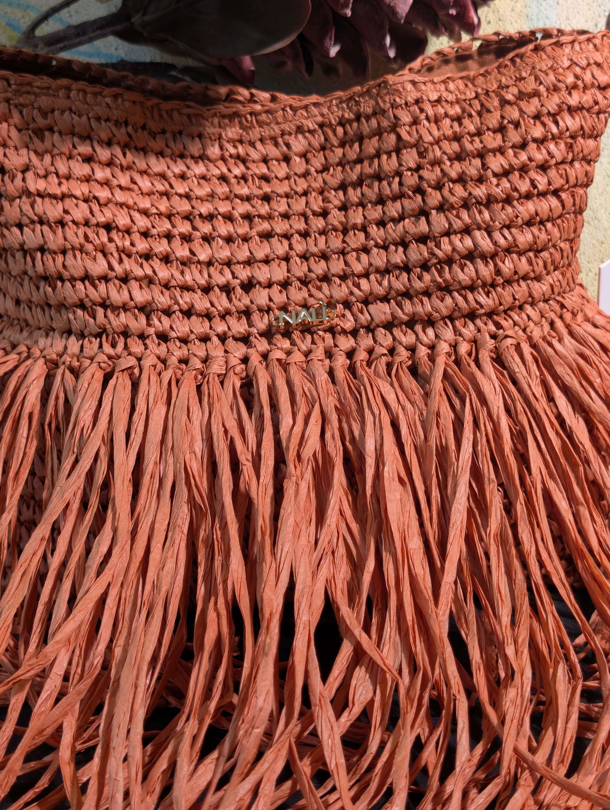 BORSA ANTIGUA SMALL CON FRANGE ARANCIO - NALI'
