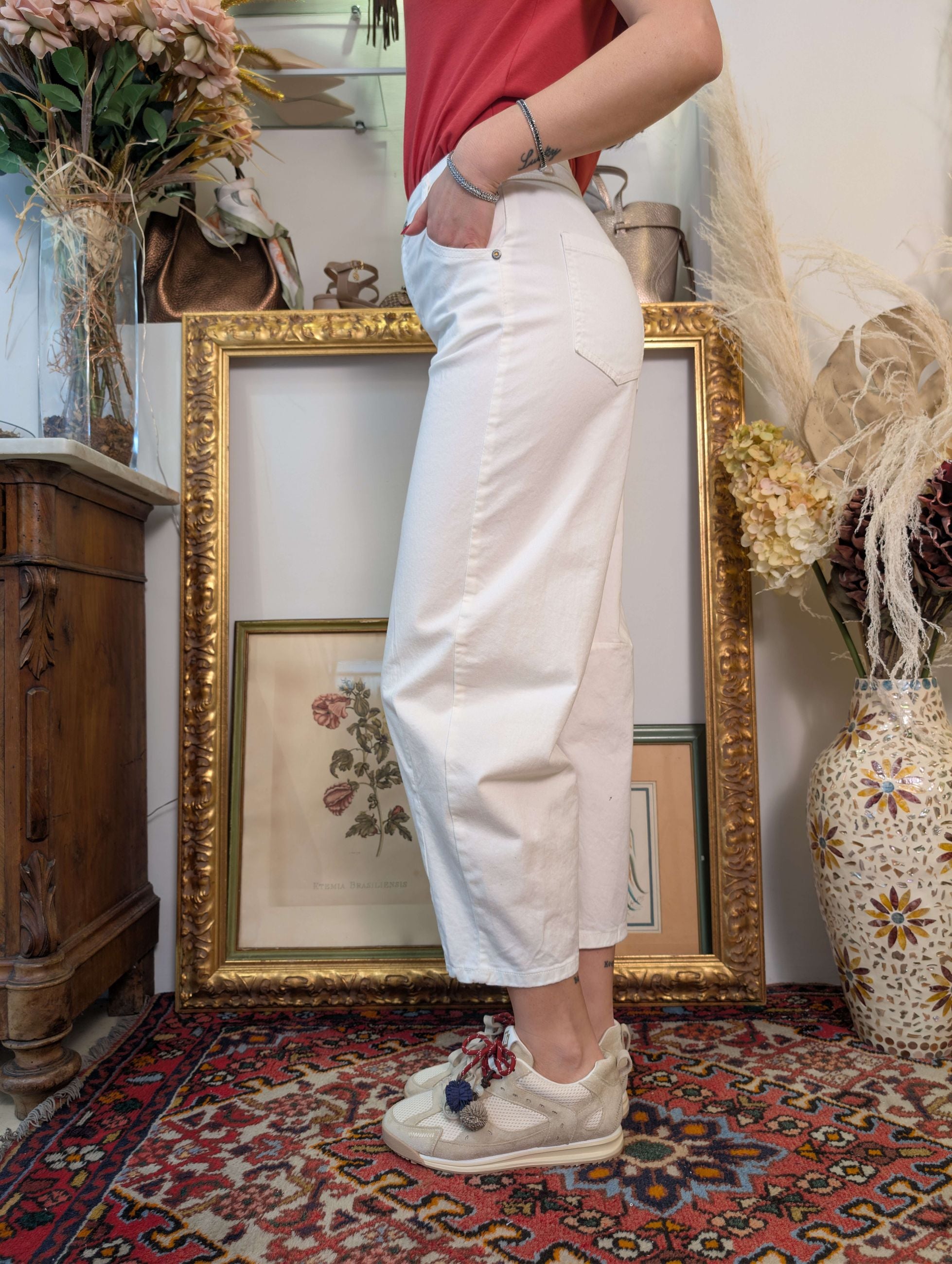 Panta baggy in gabardina di cotone - PLEASE