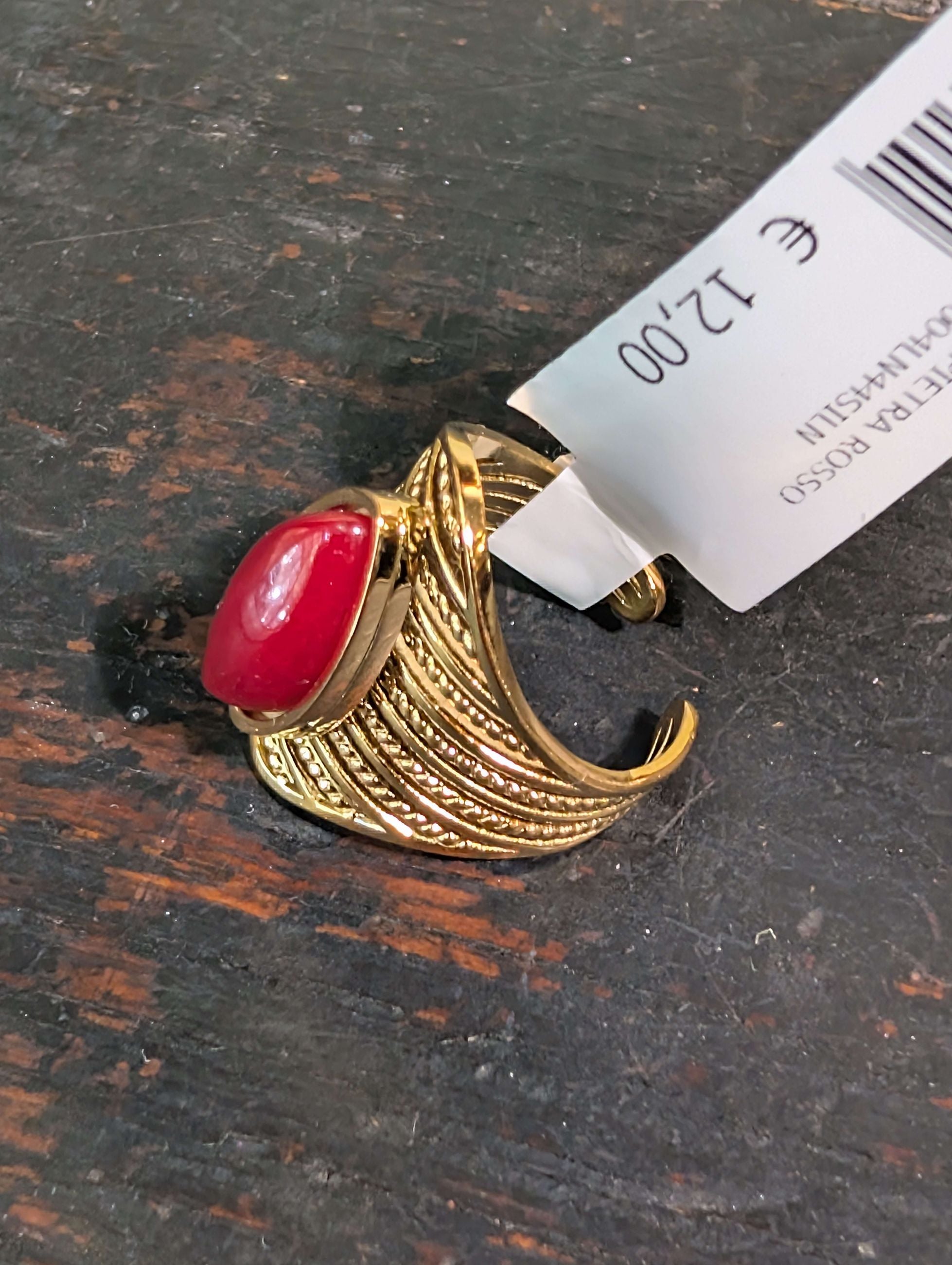 ANELLO SPHYNX OVER CON PIETRA ROSSO ORO - NALI'