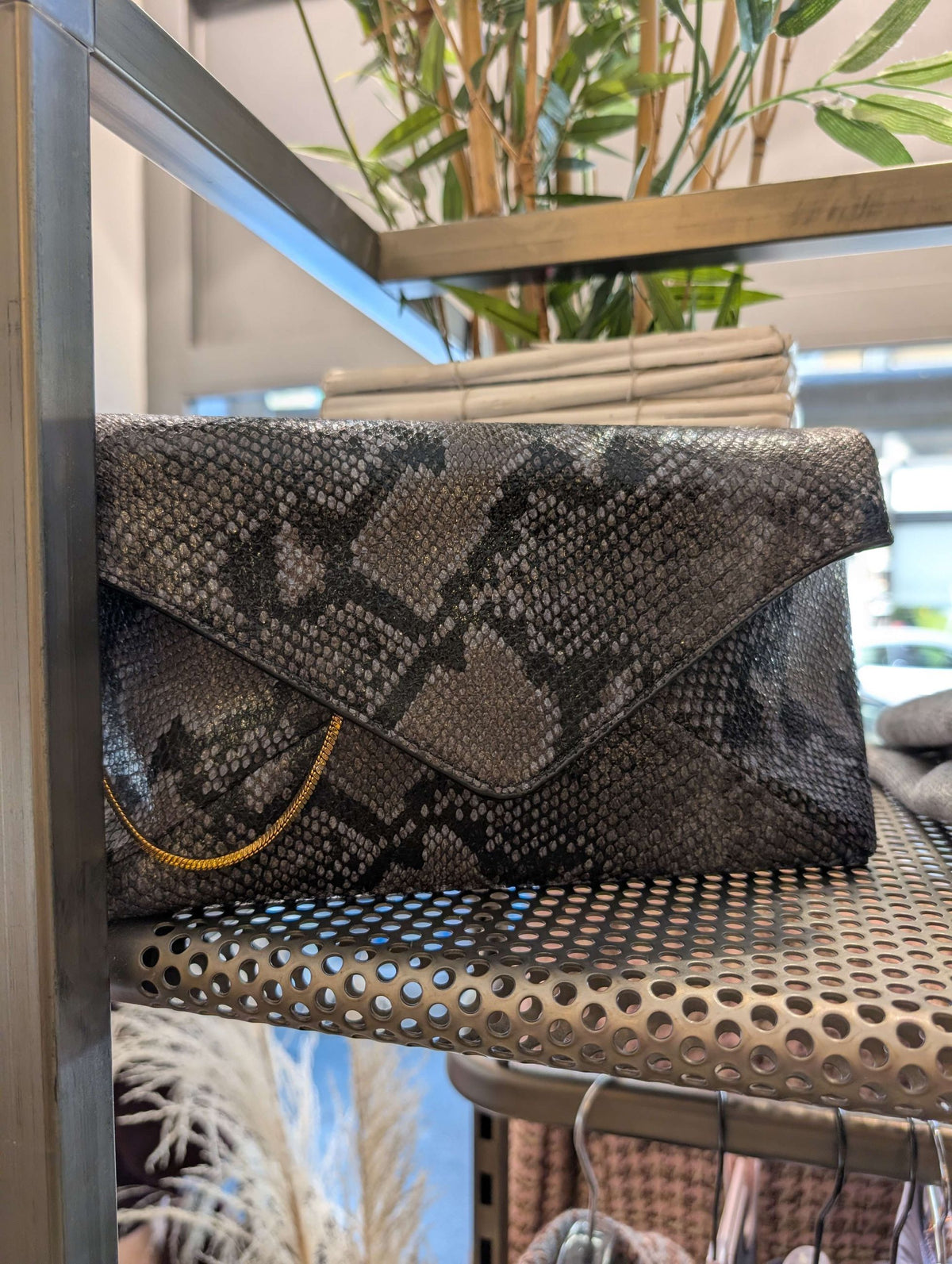 BORSA NOIR CLUTCH SNAKE BLU - NALI'