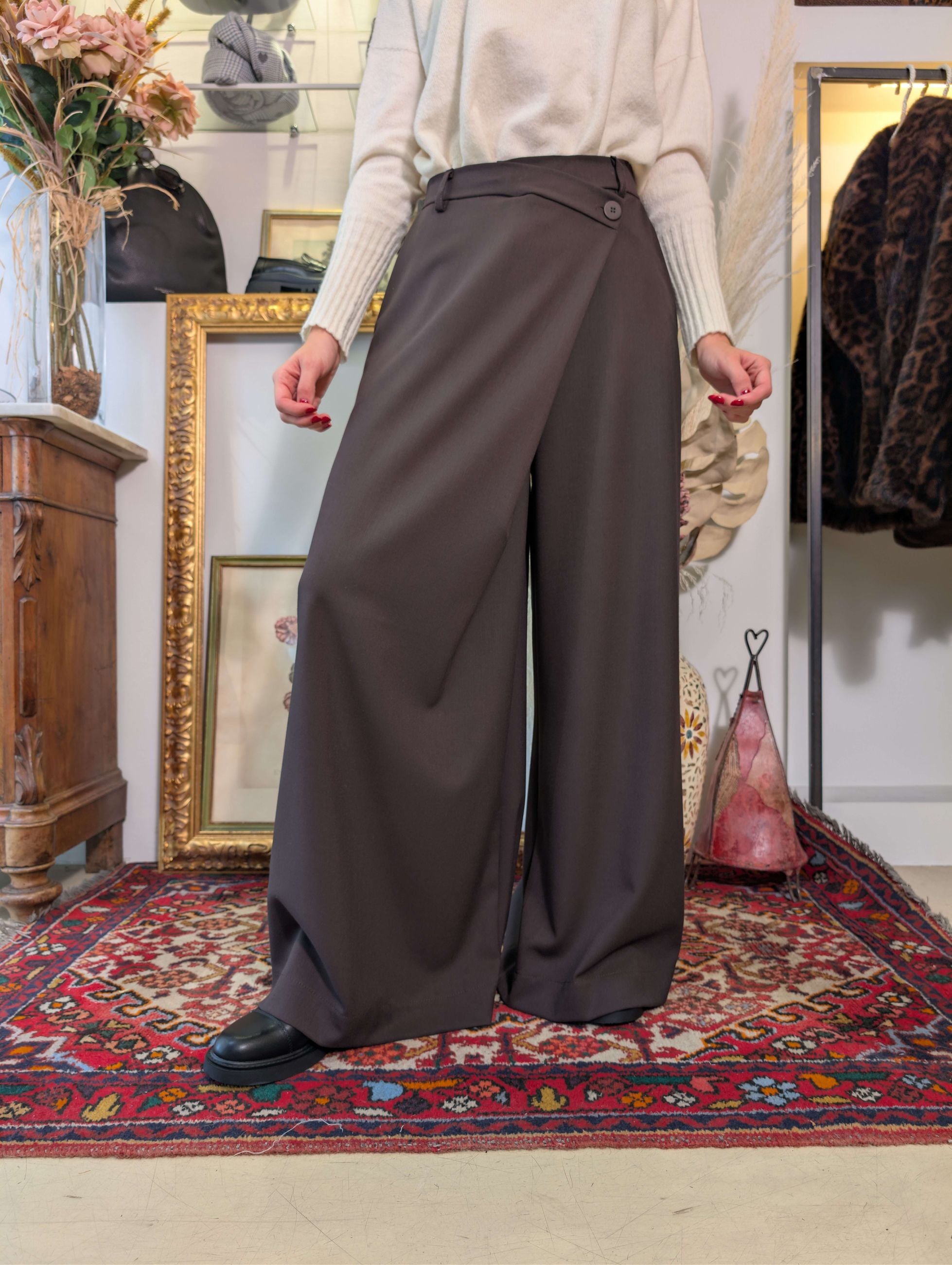 Pantalone palazzo over con incrocio frontale - SHE_FLORENCE_LAB