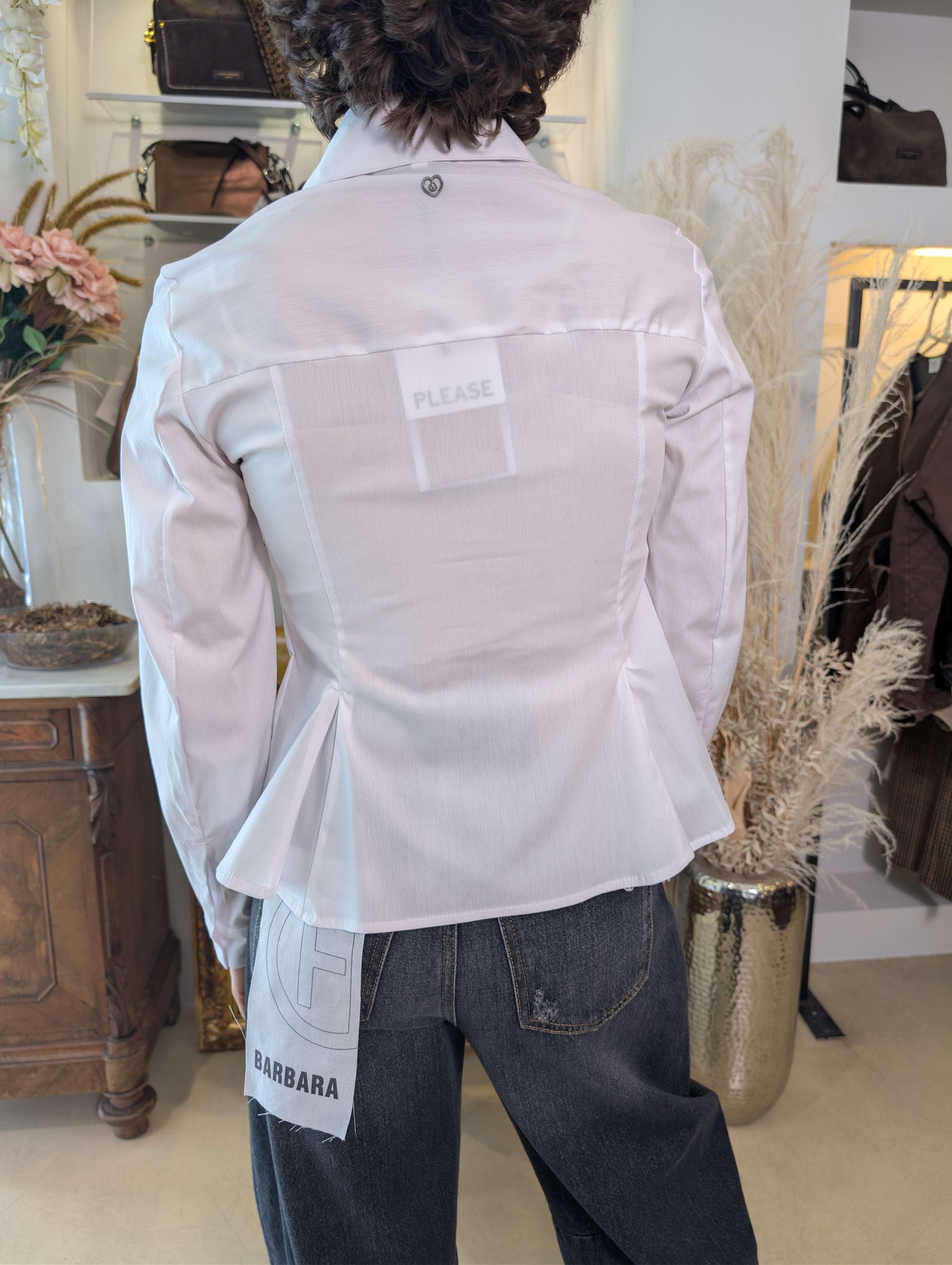 Camicia bianca in popeline elasticizzato – slim fit -